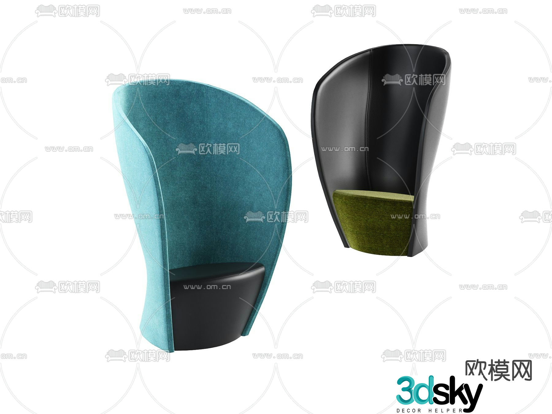 Casual sofa single sofa 3d model