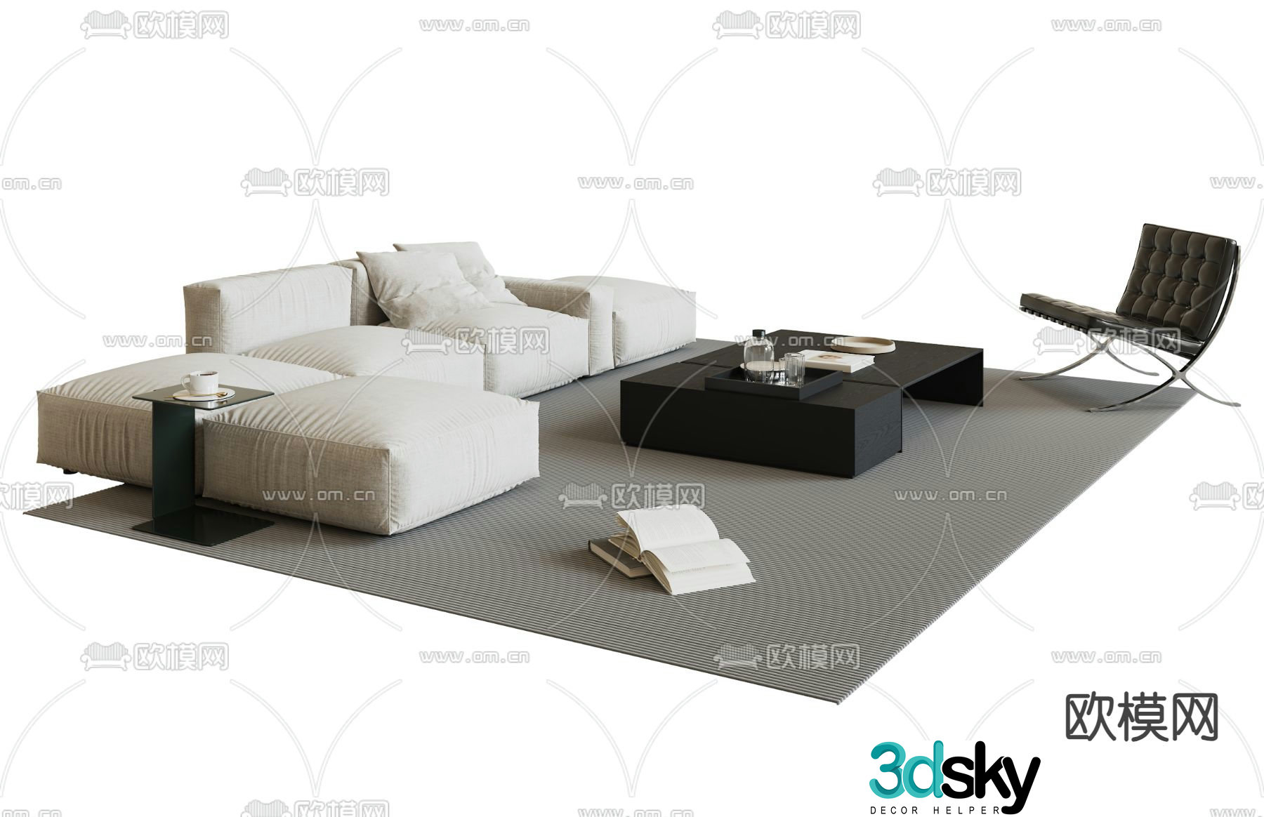 Modern modular sofa corner sofa 3d model