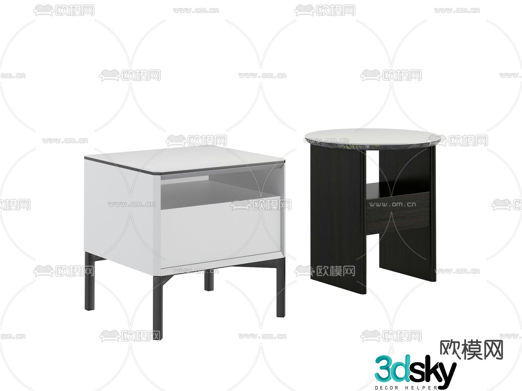 Modern bedside table 3d model