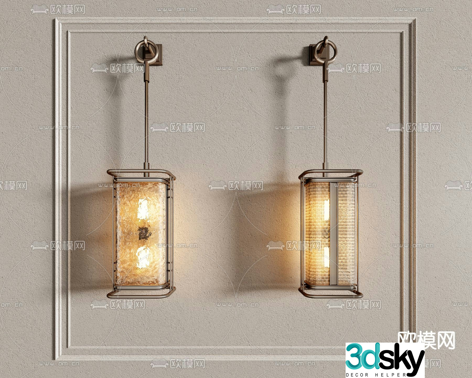 Simple wall lamp 3d model