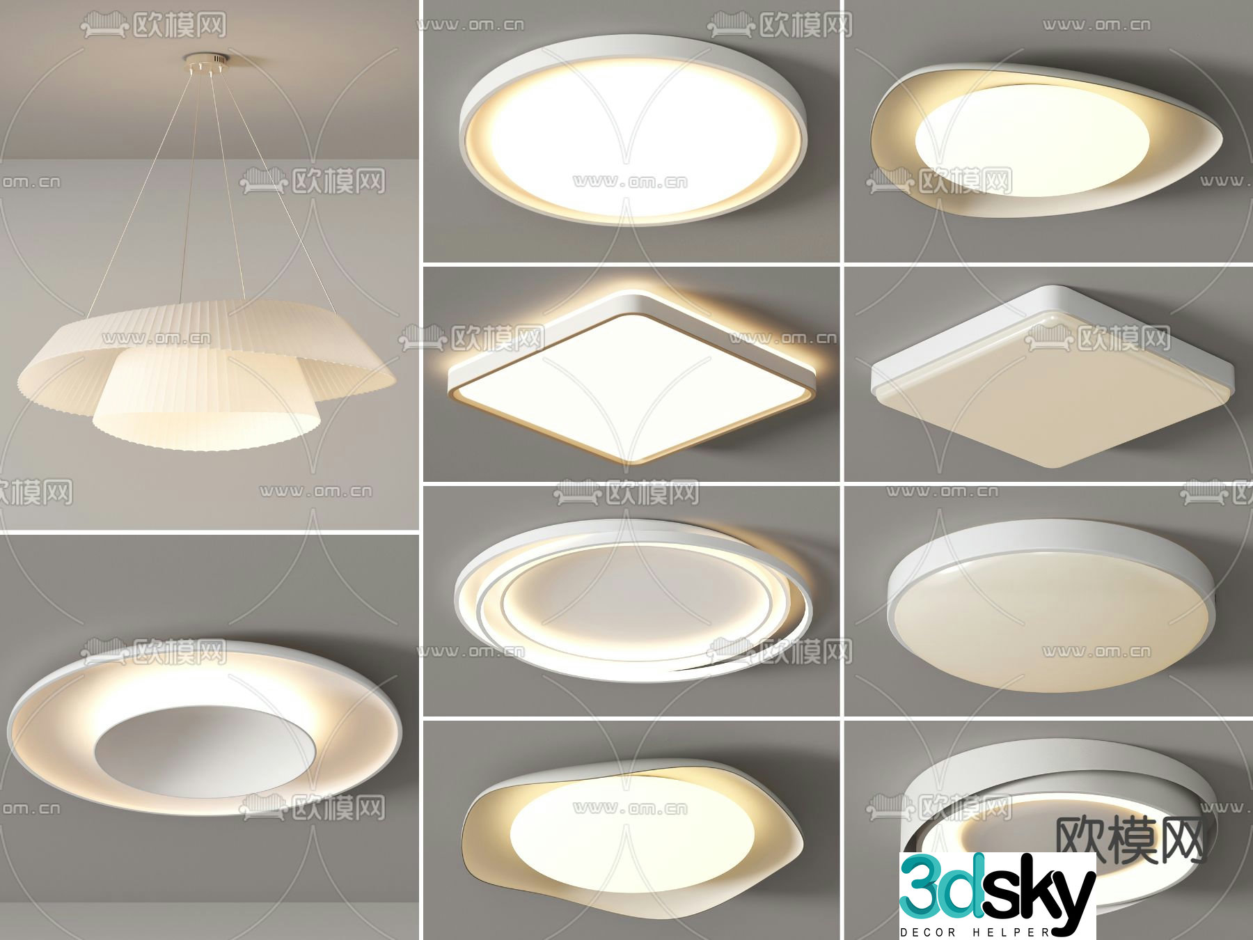 Ceiling lamp main lamp round lamp 3d model