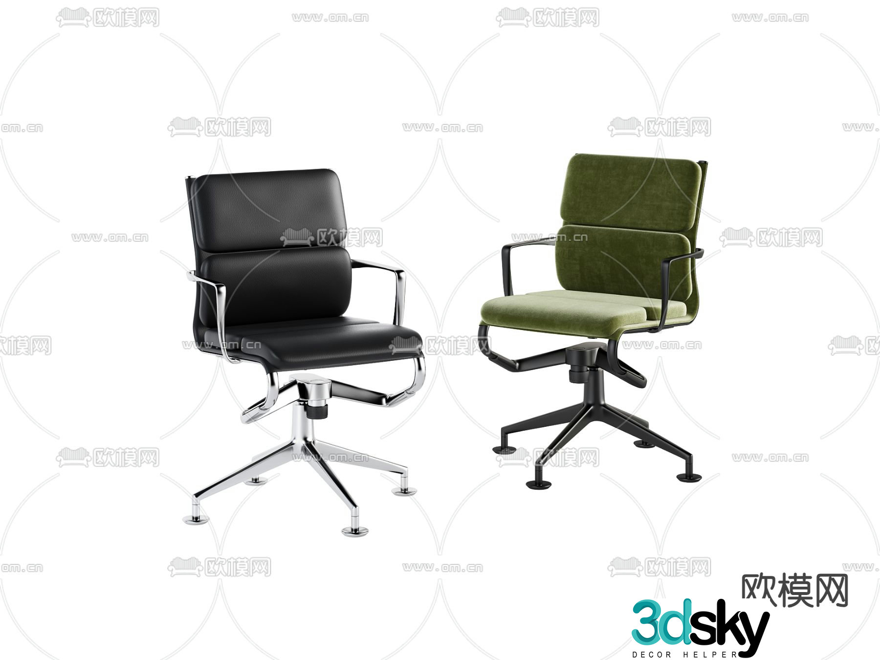 Modern seat office chair single chair leisure chair 3d model