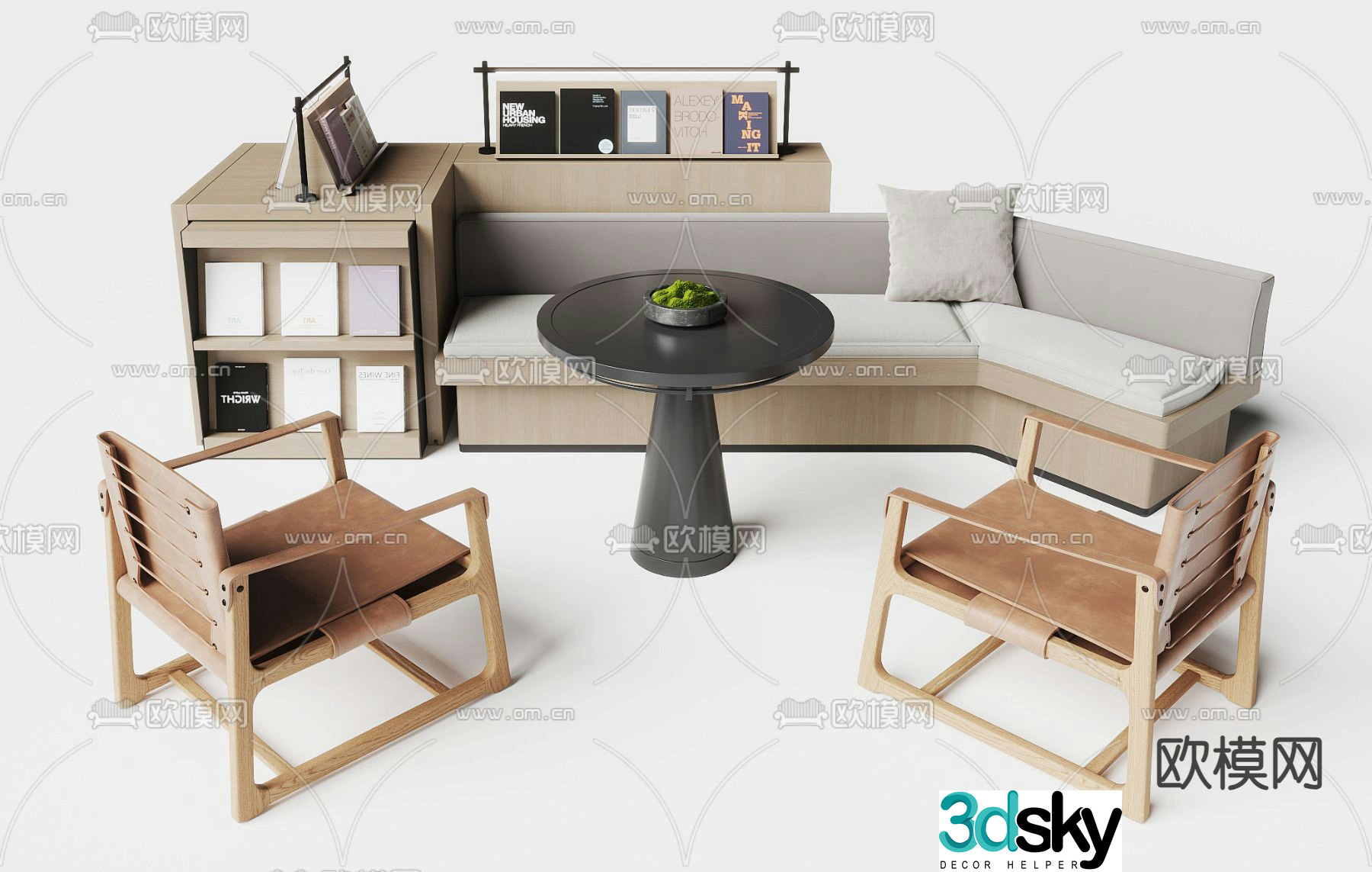 Card seat single chair card seat sofa negotiation table and chair 3d model
