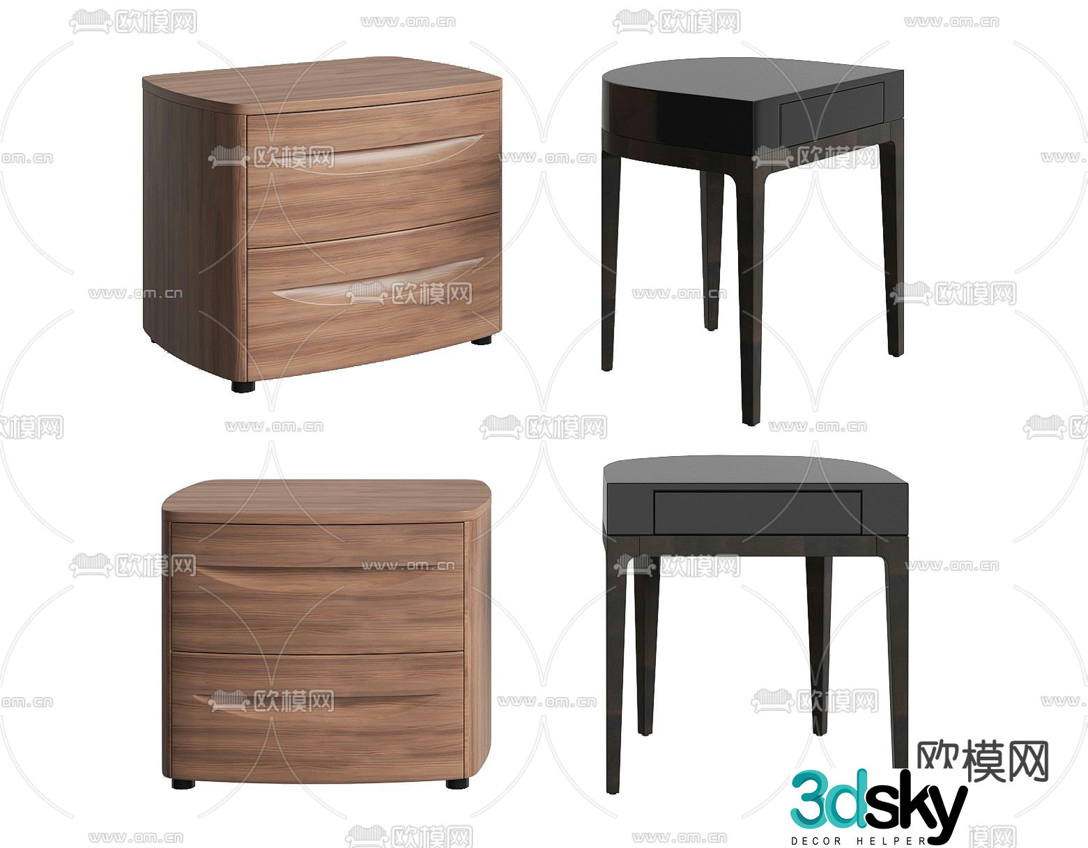 Simple bedside table 3d model