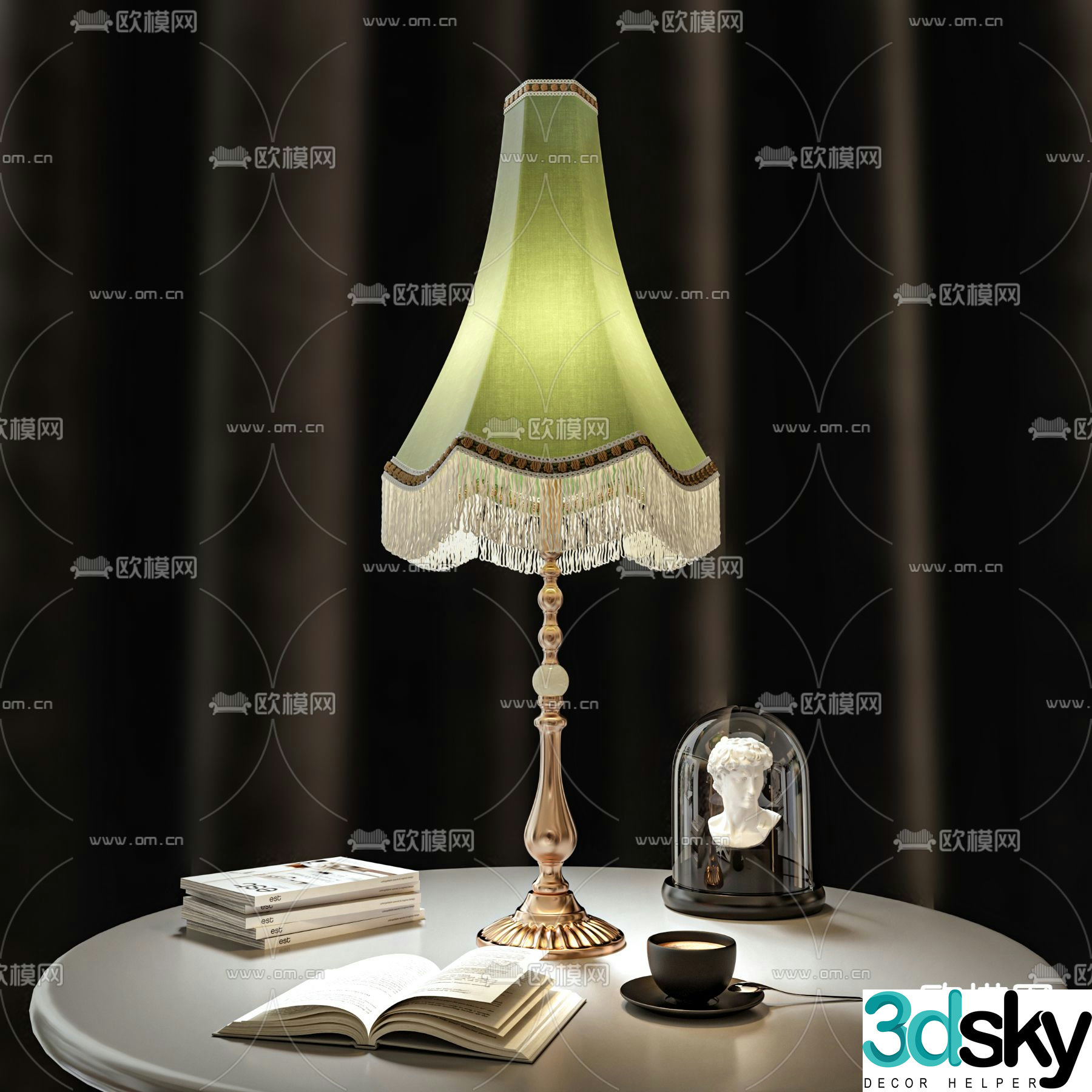 American table lamp 3D model