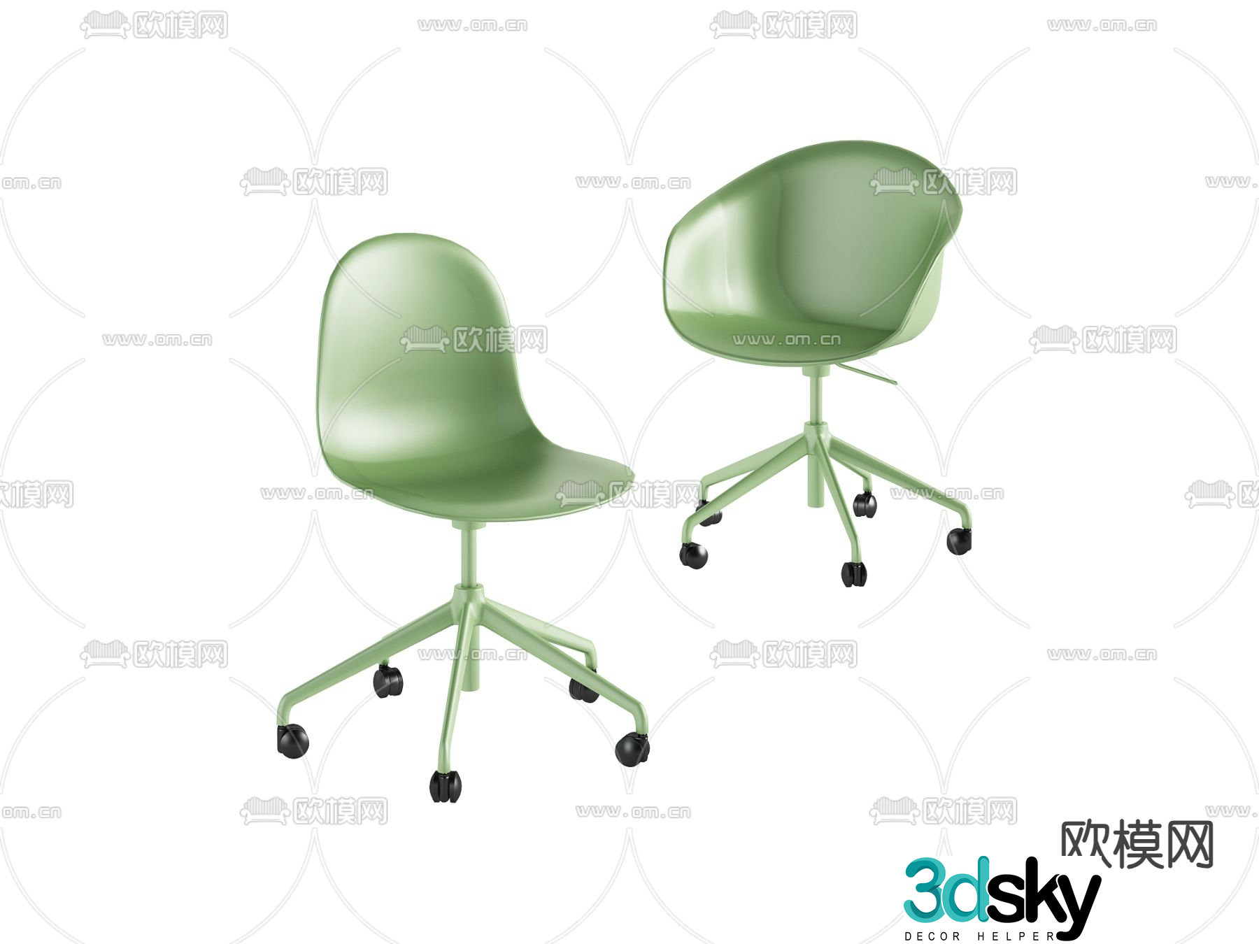 Modern office chair swivel chair shift chair negotiation chair 3D model