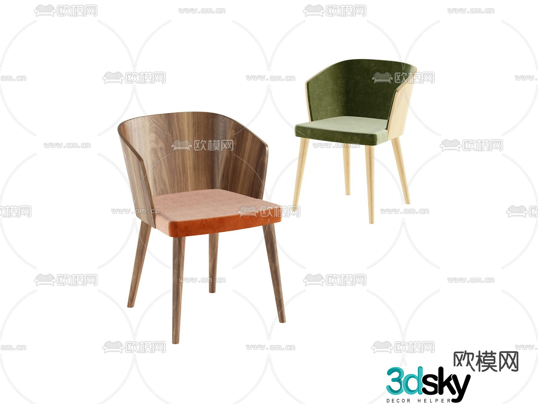 Modern seat single chair 3d model