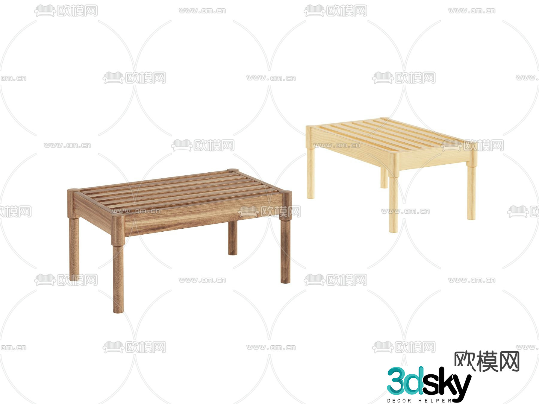 Modern stool wooden stool stool 3d model