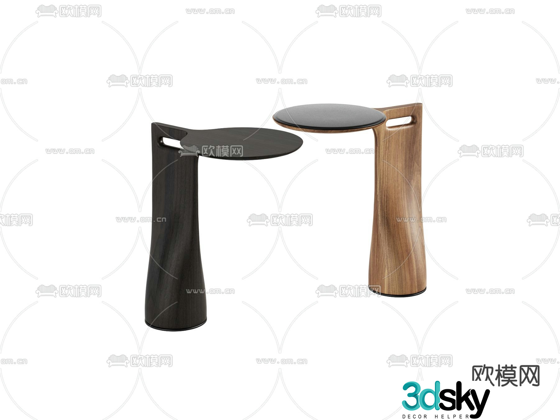Modern side table round table 3D model