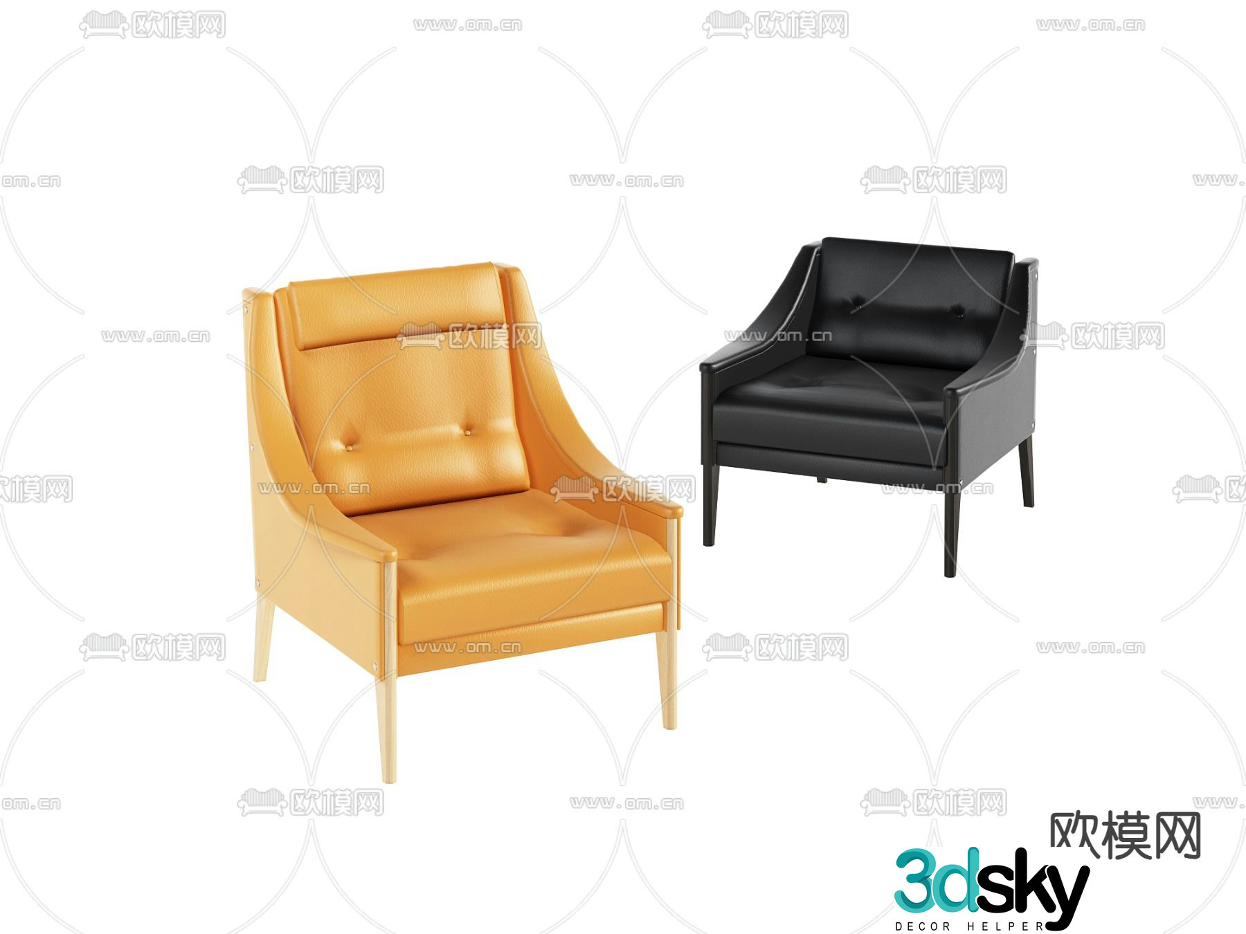 Modern chair casual chair 3d model