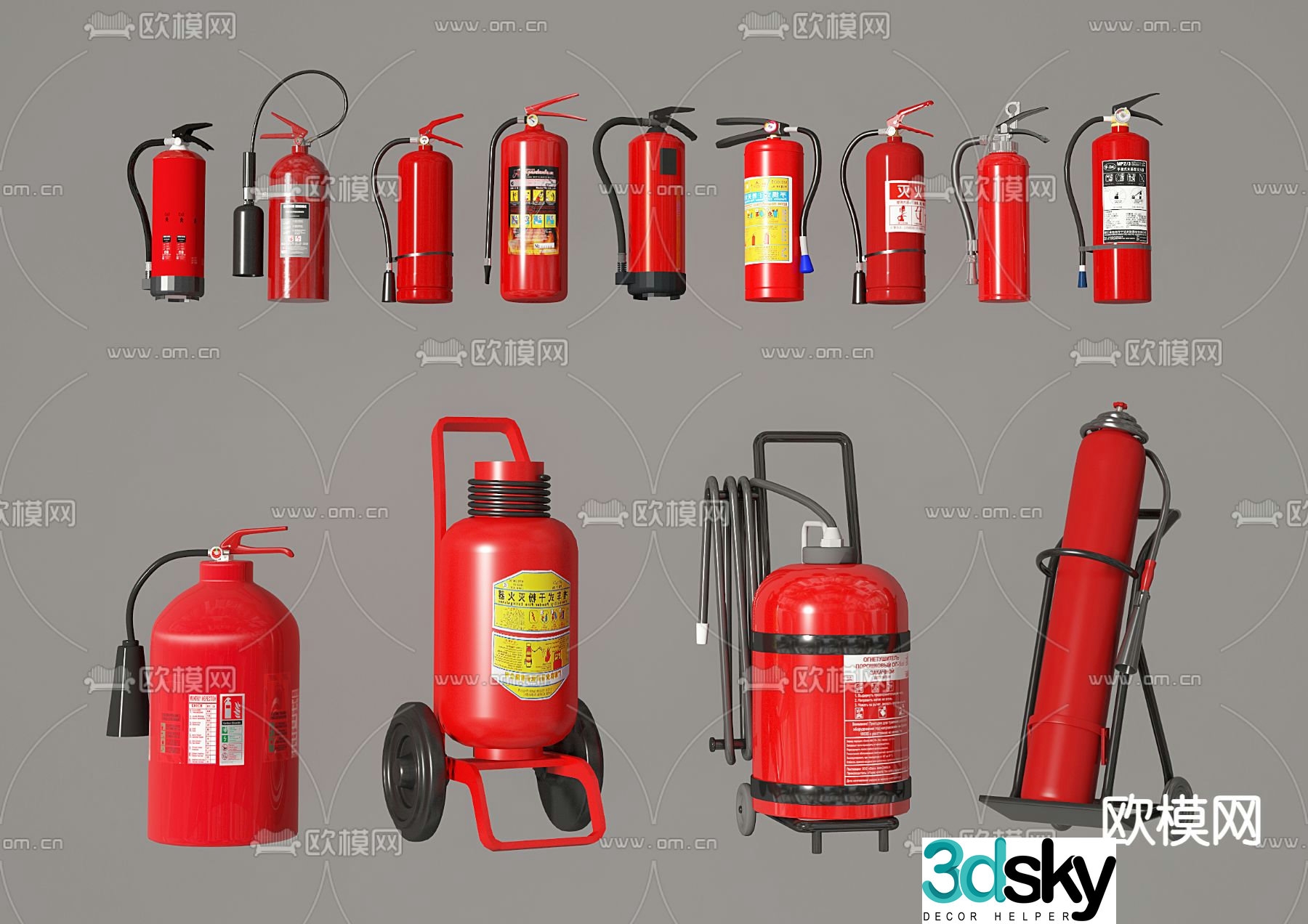 fire equipment fire extinguisher fire equipment fire hydrant 3d model