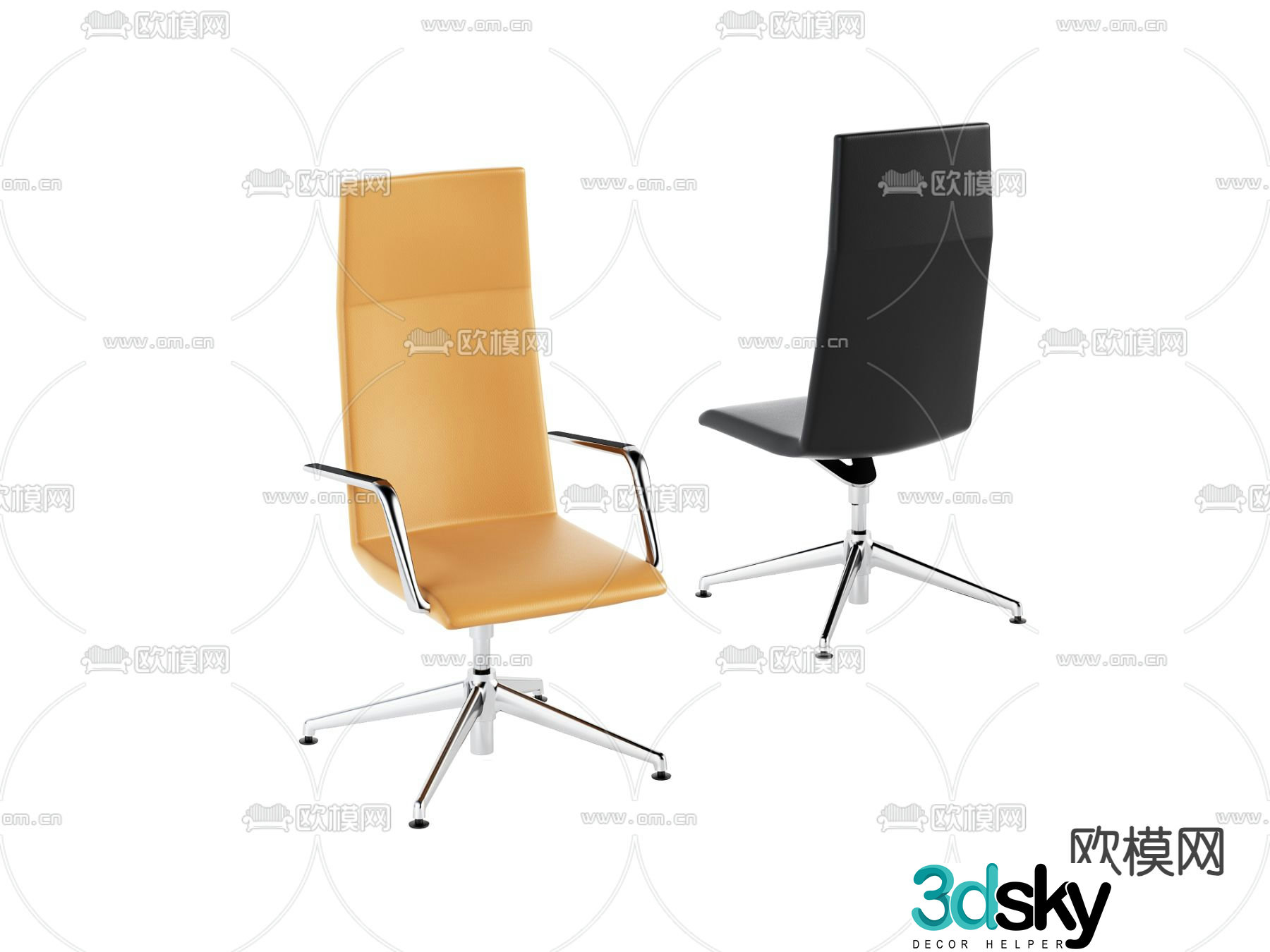 Modern office chair staff chair negotiation chair 3d model