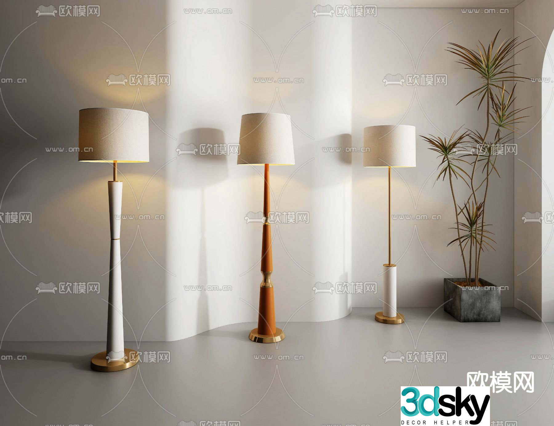 Creative floor lamp 3d model