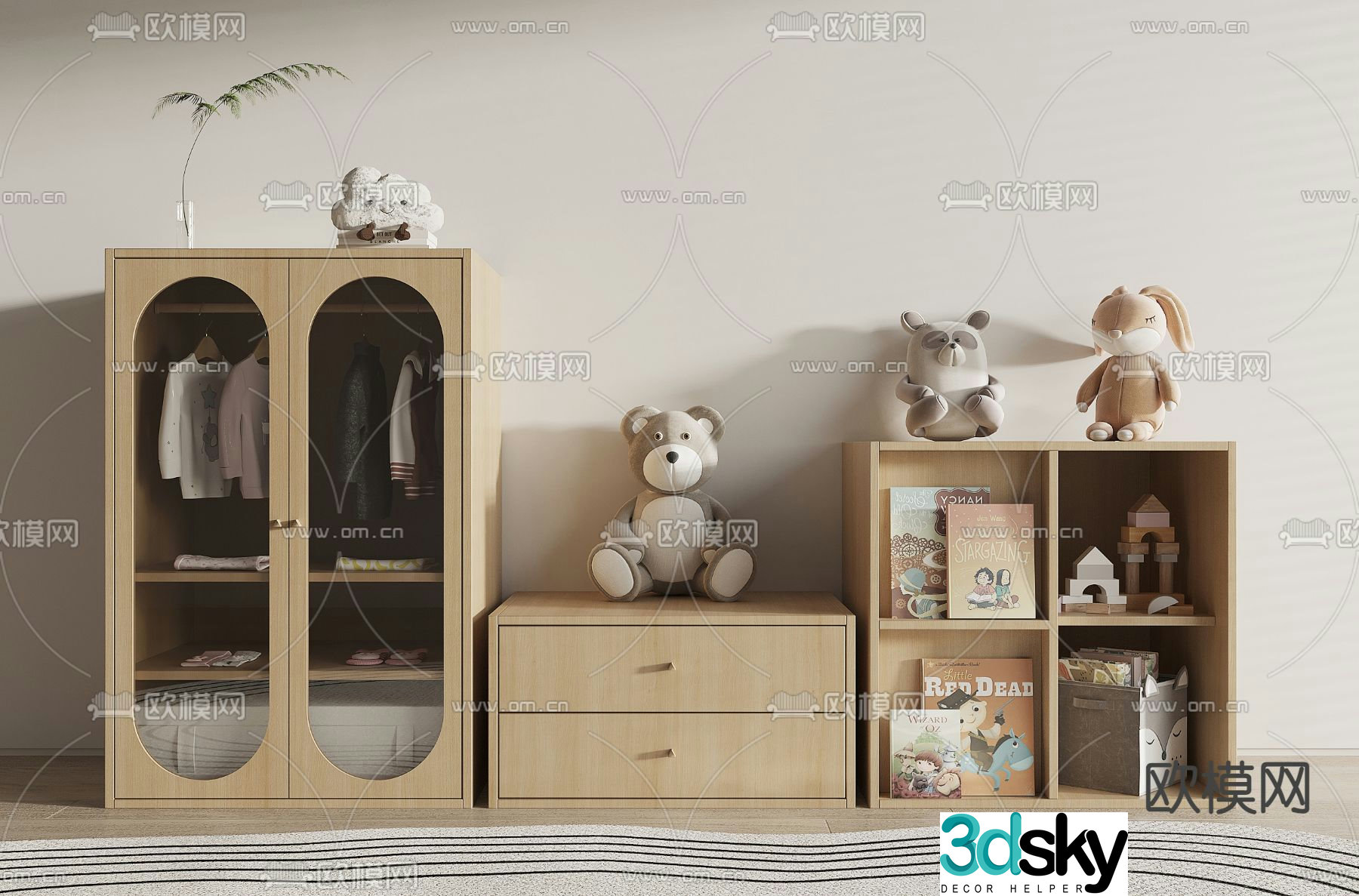 Children’s cabinet storage cabinet toy cabinet 3d model