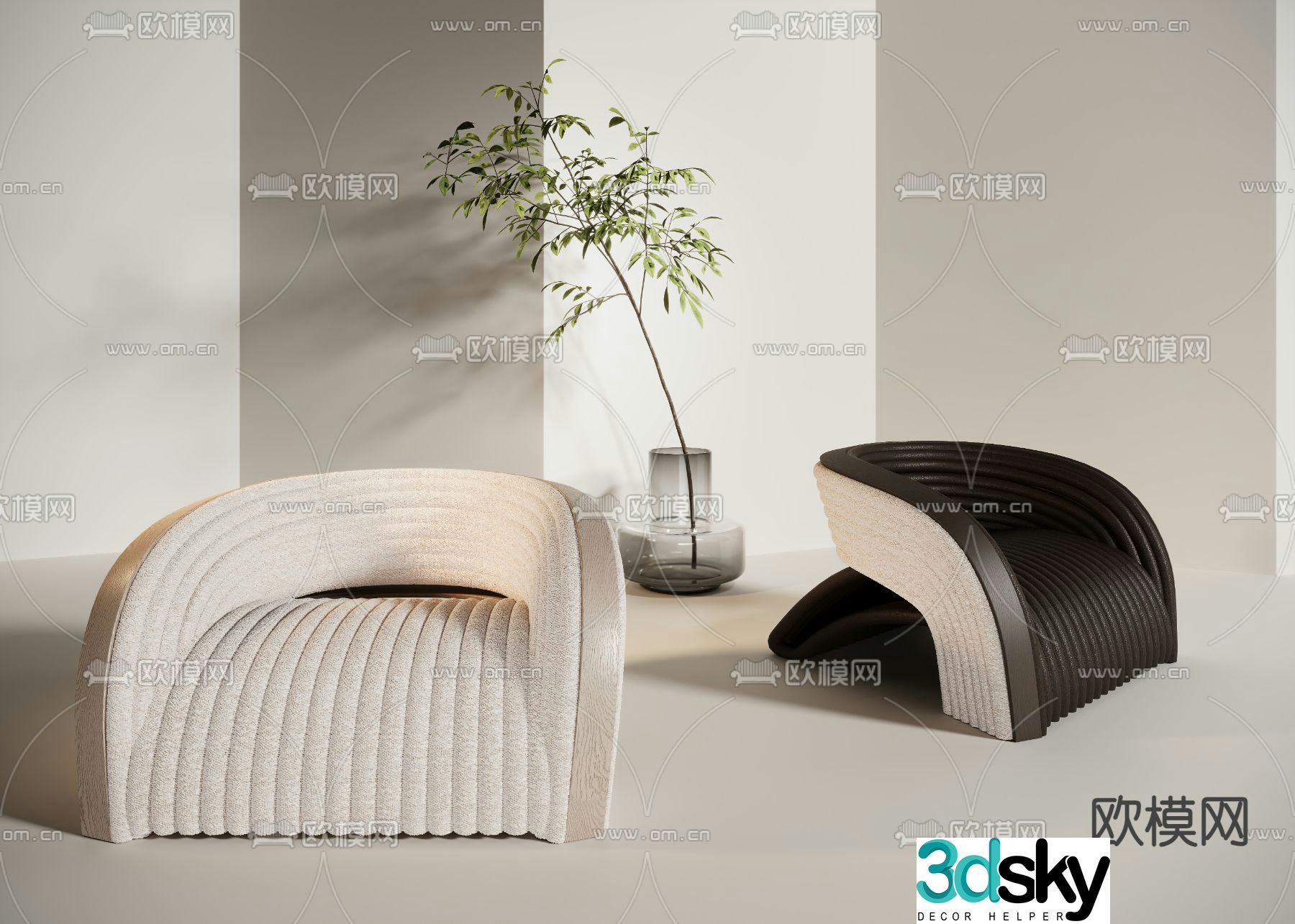 Single sofa leisure sofa 3d model