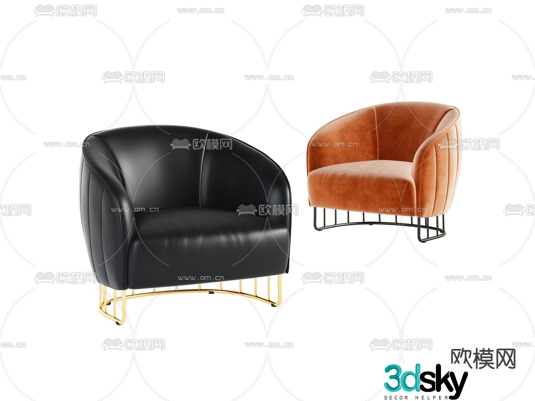 Modern single sofa sofa chair 3d model