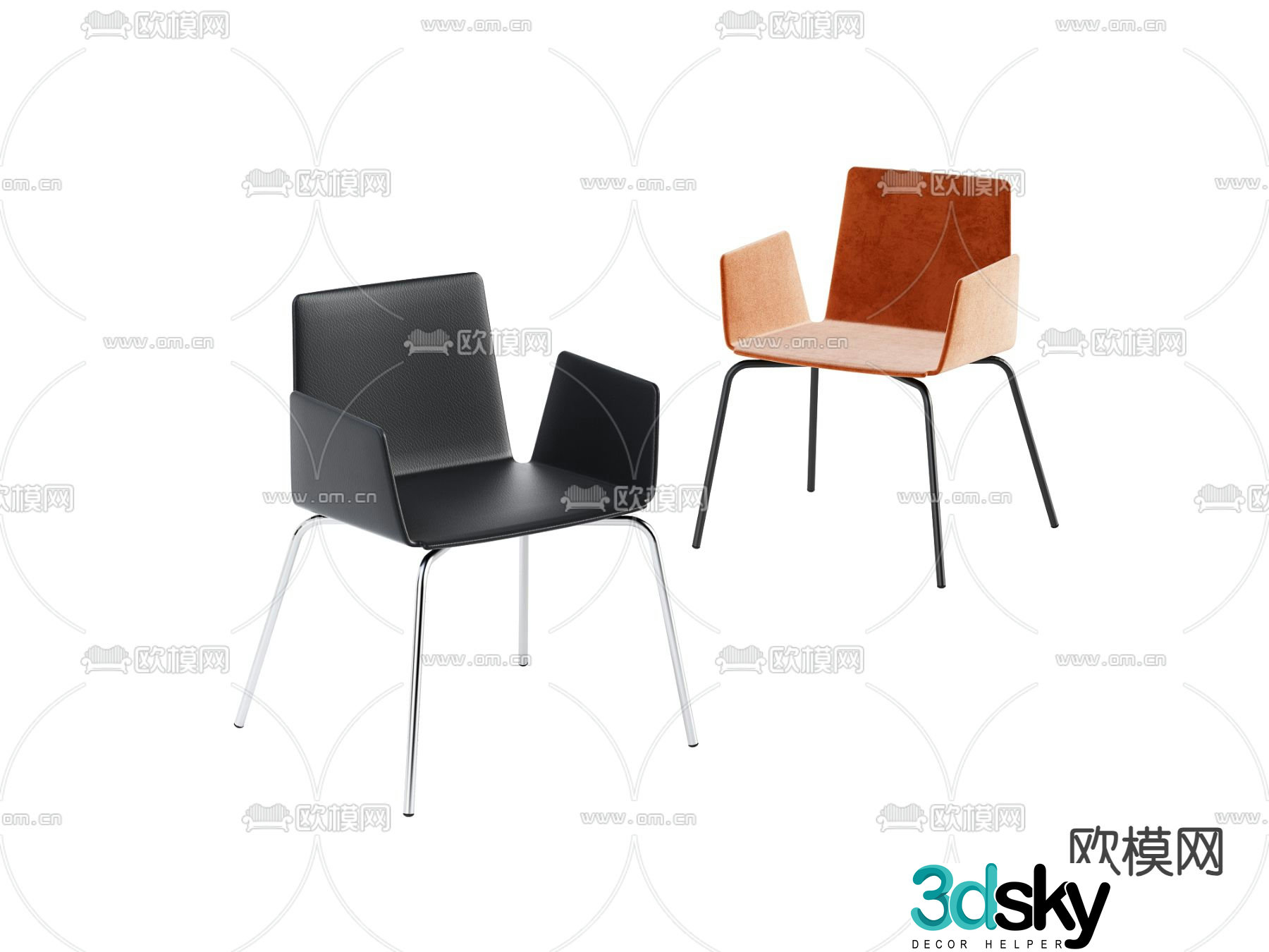 Modern chair leisure chair 3d model