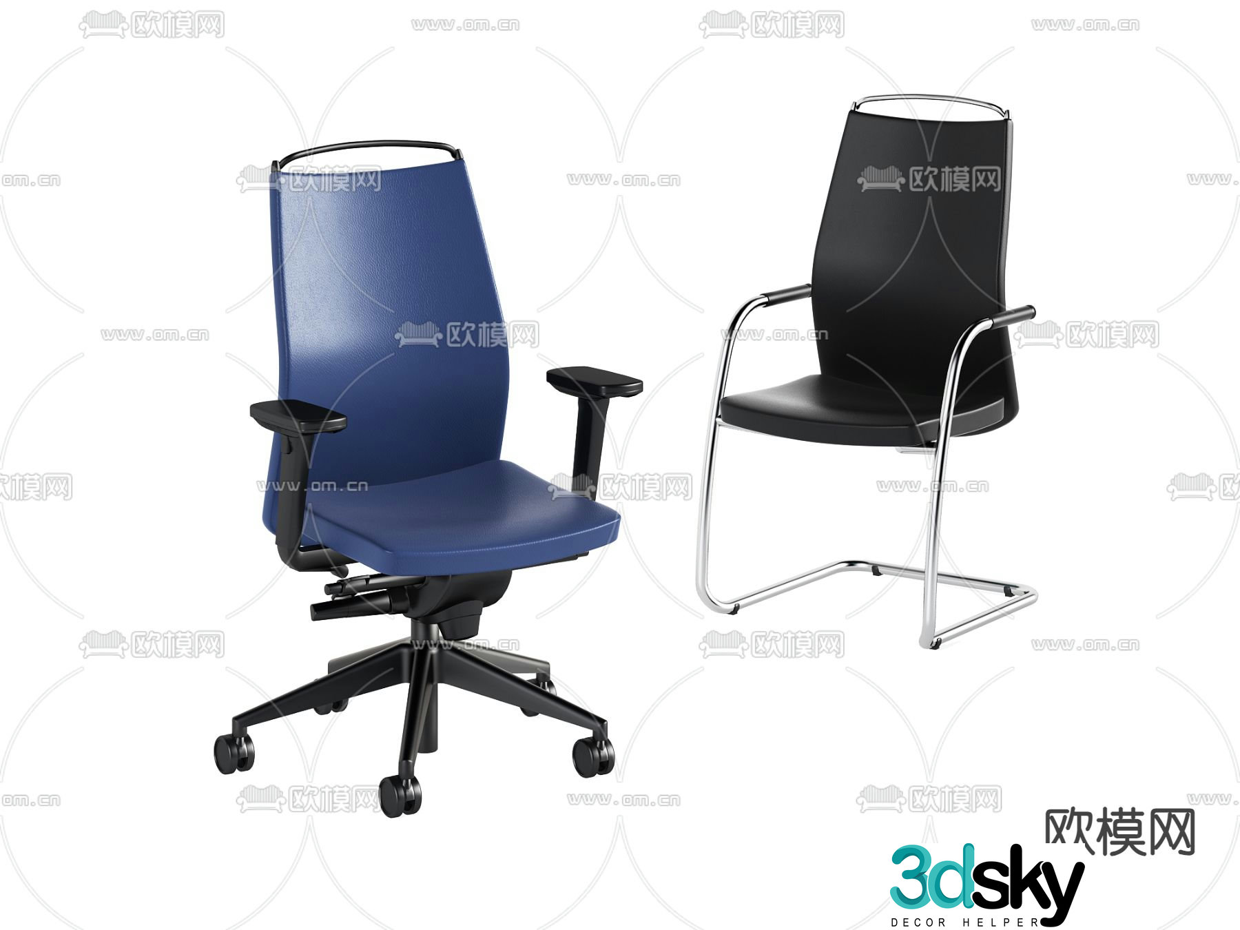 Office chair conference chair staff chair 3d model