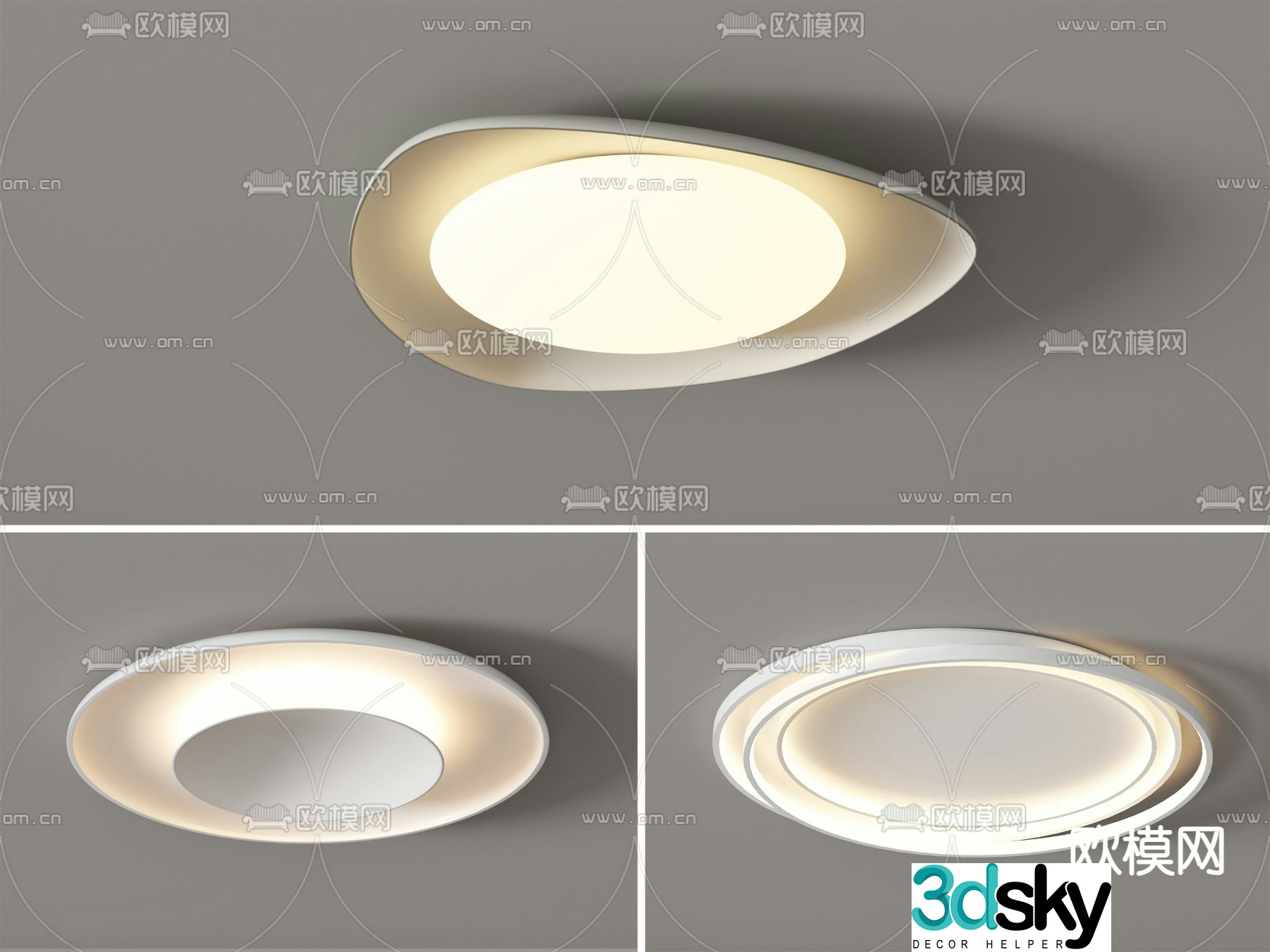 Cream style ceiling lamp living room lamp 3d model