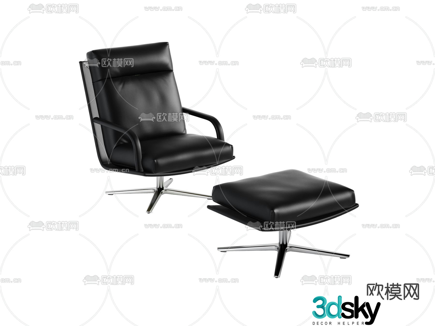 Leather chair casual chair 3d model