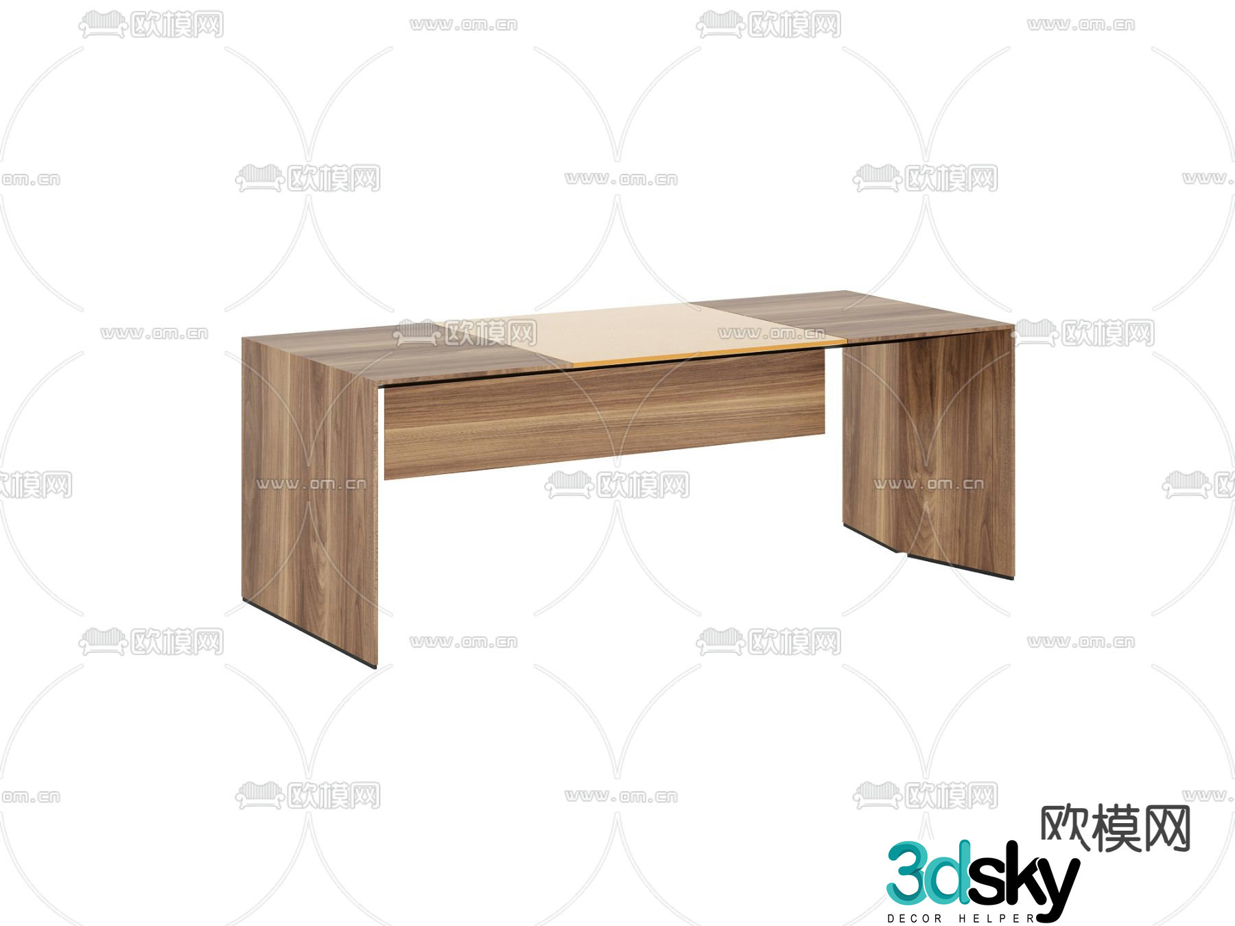 Desk table boss table office desk 3d model