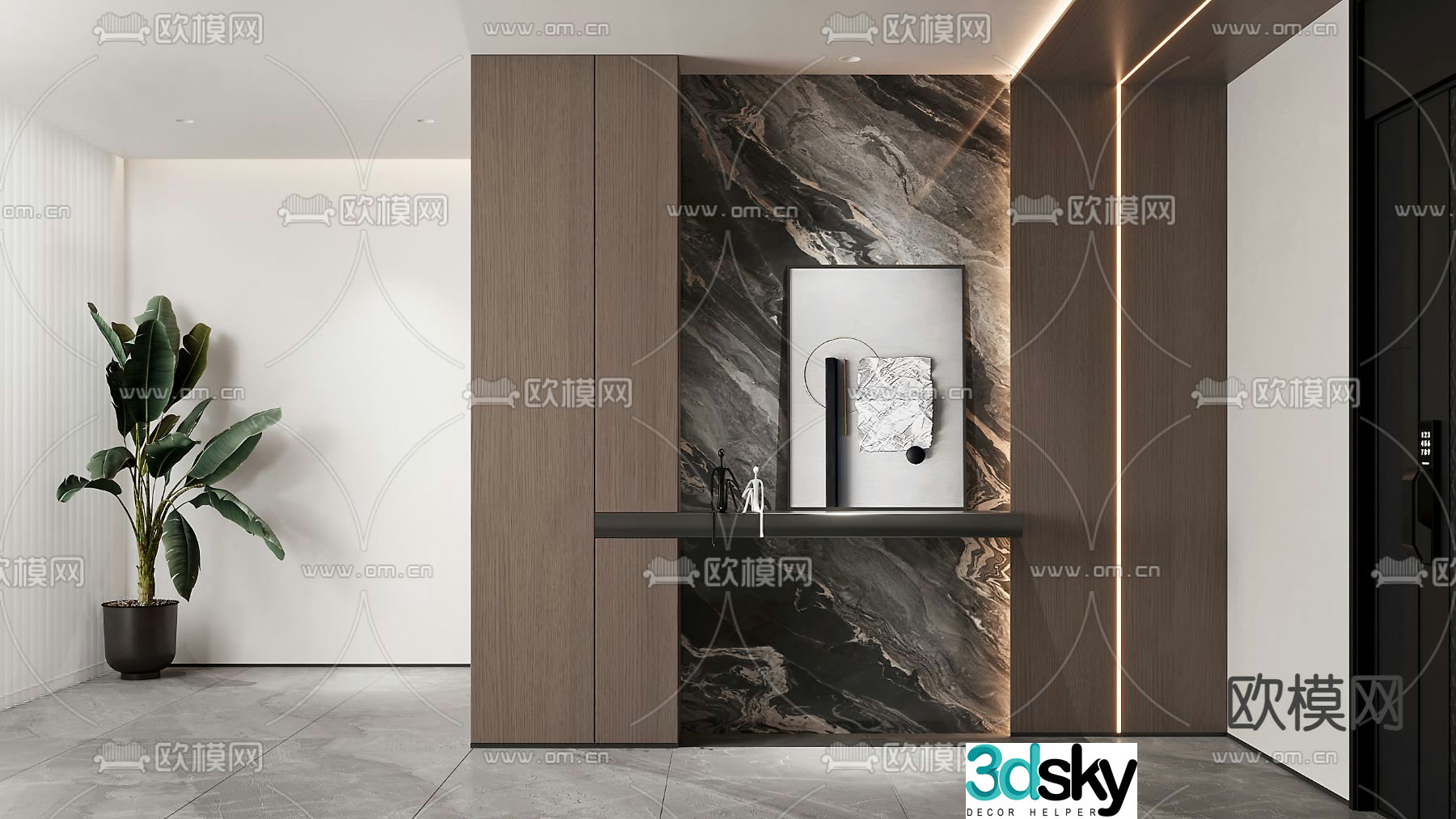 Modern entrance hall entrance hall partition entrance hall 3D model