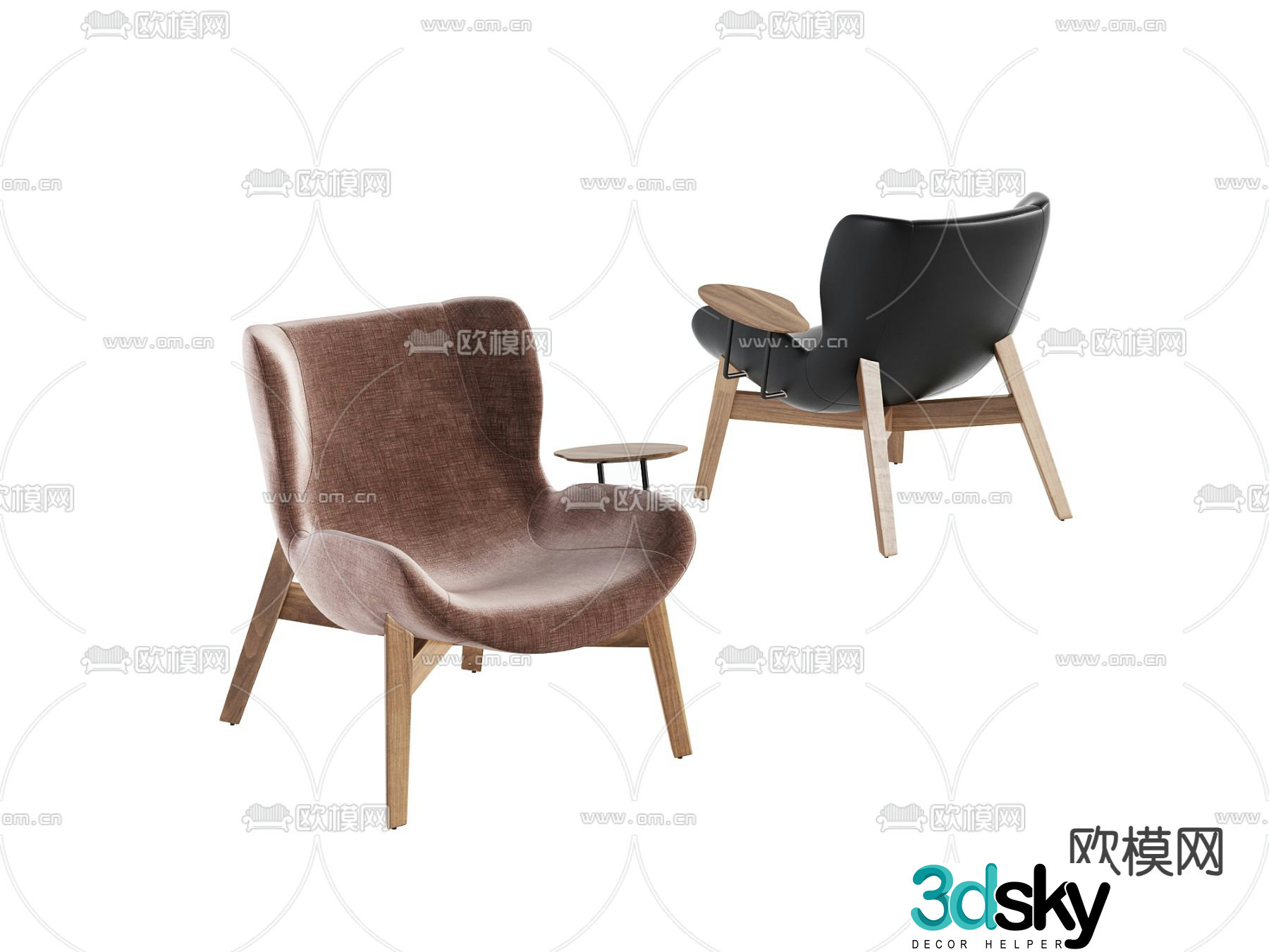 Modern casual chair seat 3d model