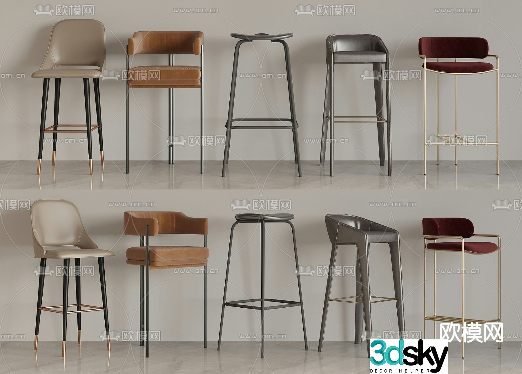 bar stool bar stool high stool 3d model