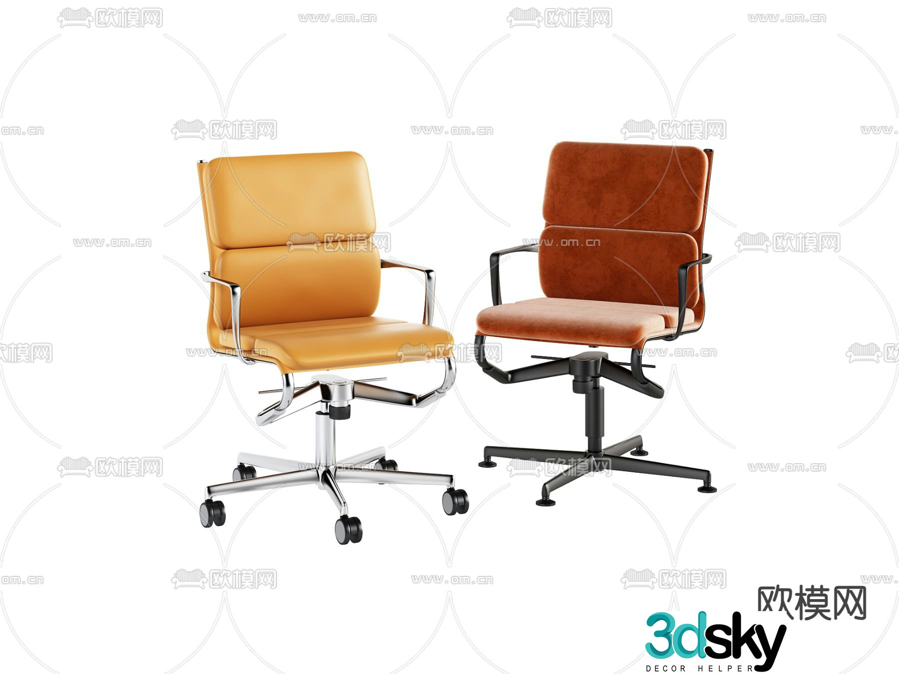 Modern seat office chair leisure chair single chair 3d model