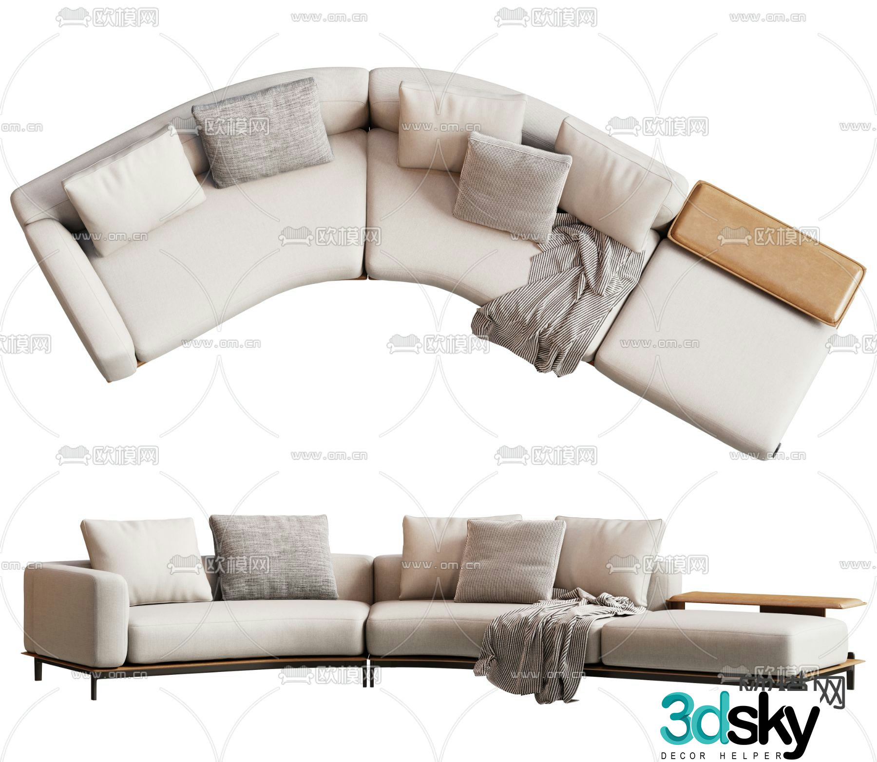 Multi-person sofa special-shaped sofa curved sofa 3D model