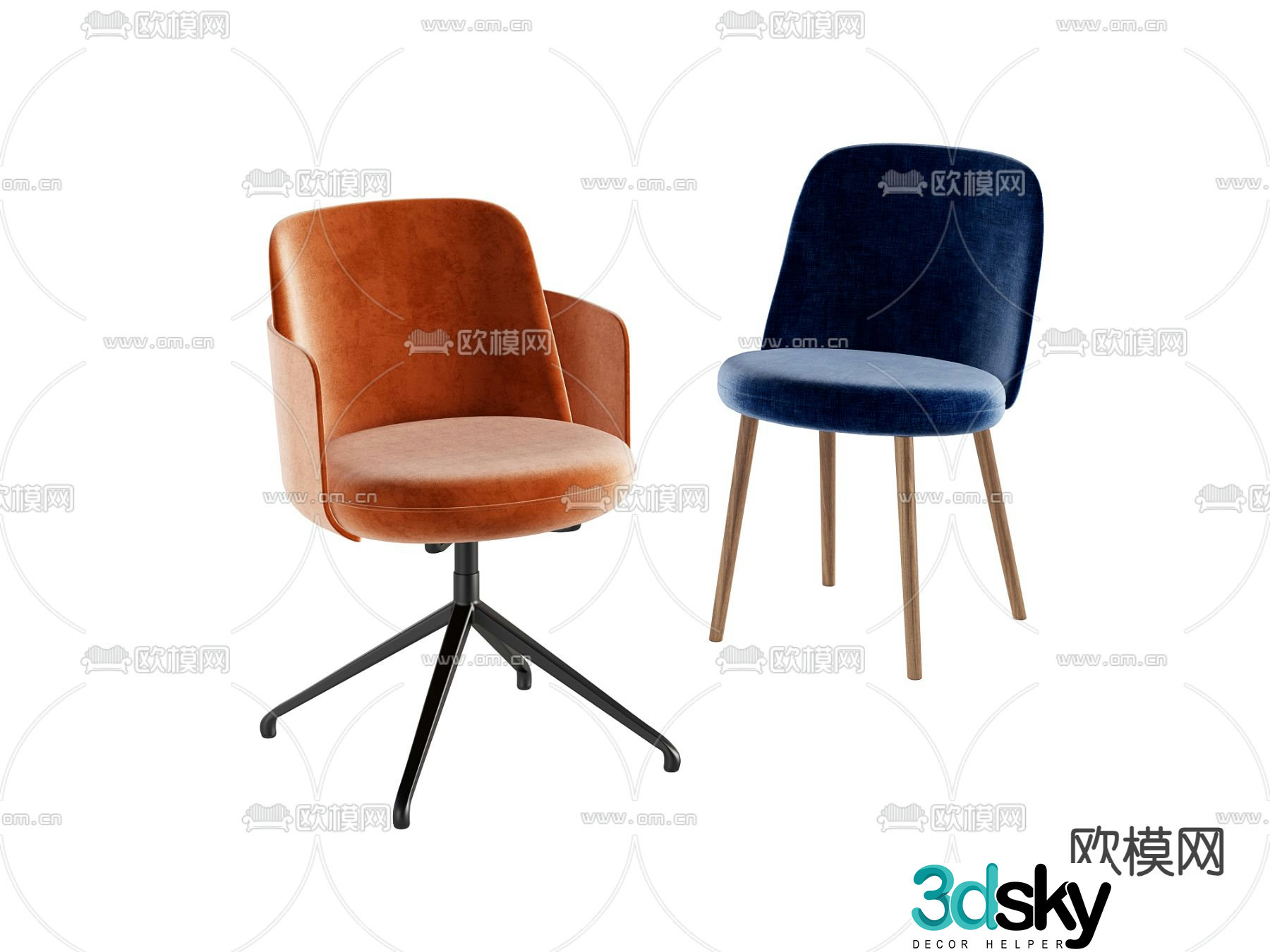 Modern seat single chair 3d model