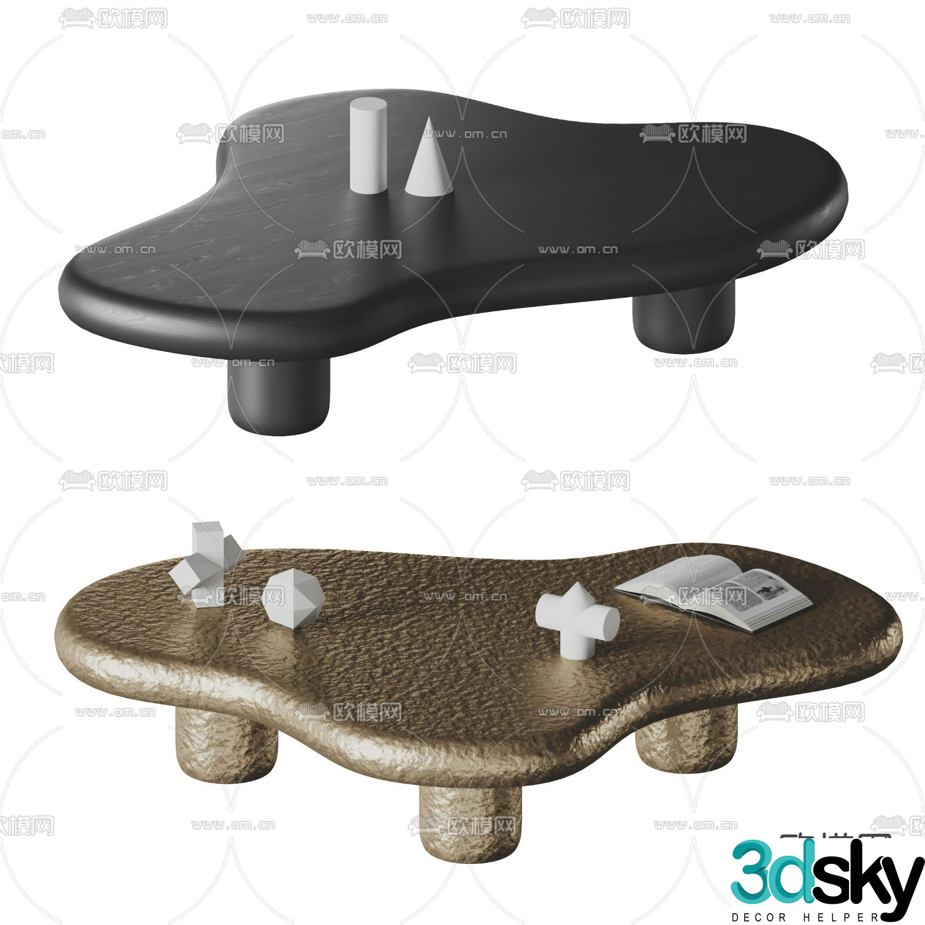 Longhi special-shaped coffee table 3d model