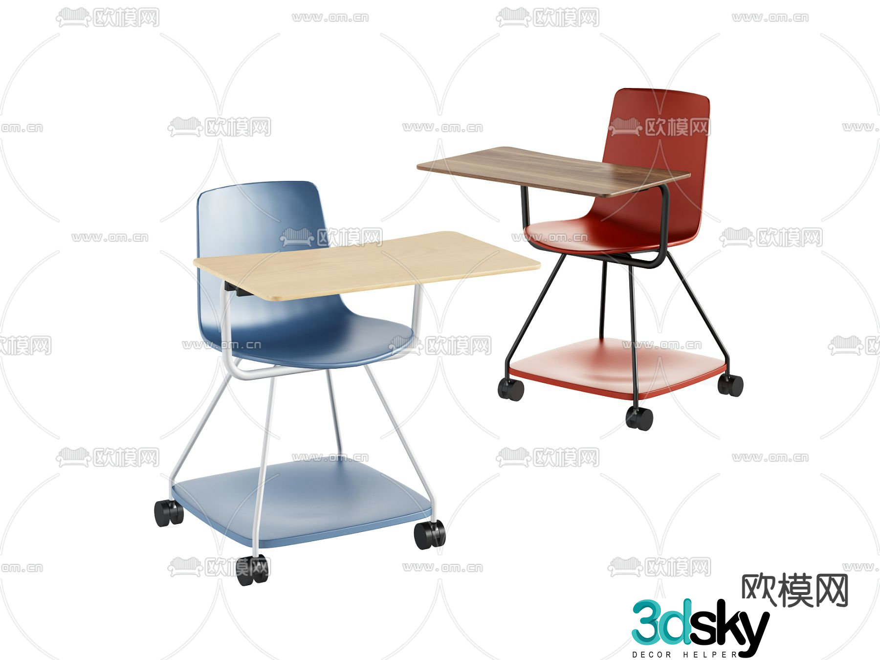 Modern seat training chair office chair 3d model
