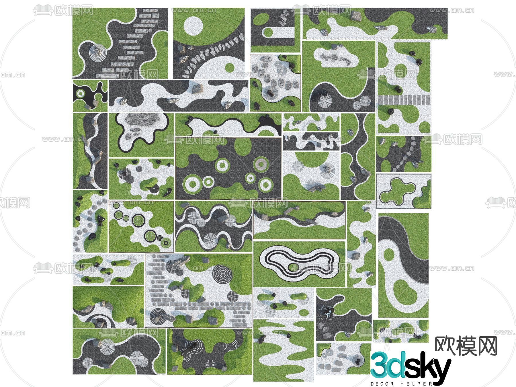 Micro terrain dry landscape zen landscape 3d model