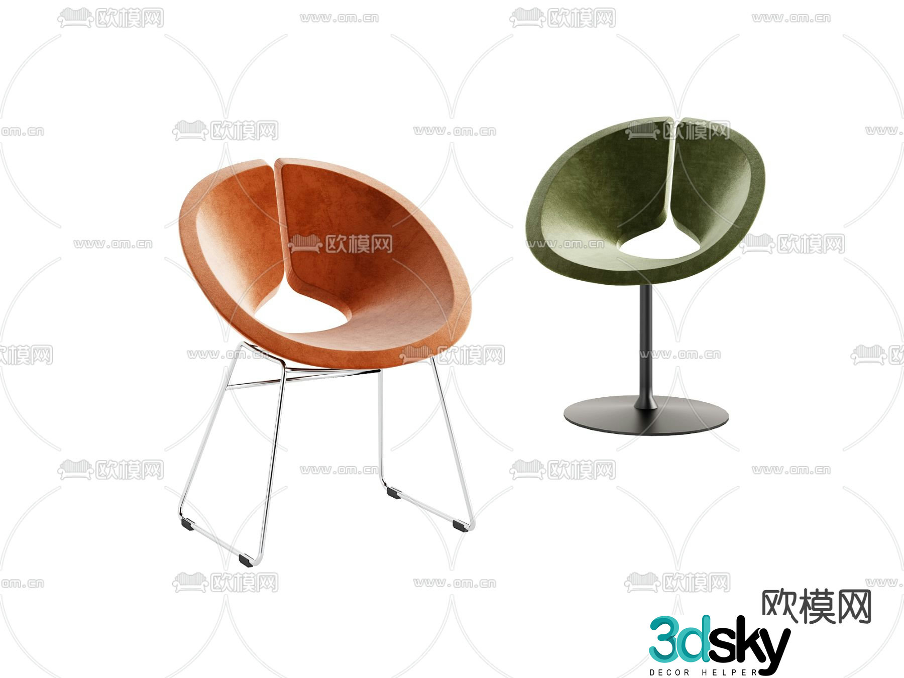 Modern office chair negotiation chair 3d model