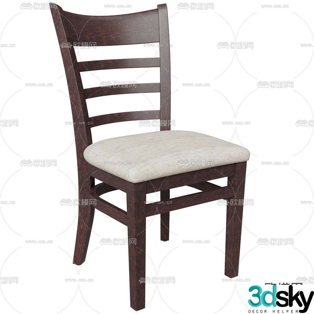 BentWood modern chair dining chair leisure chair 3d model