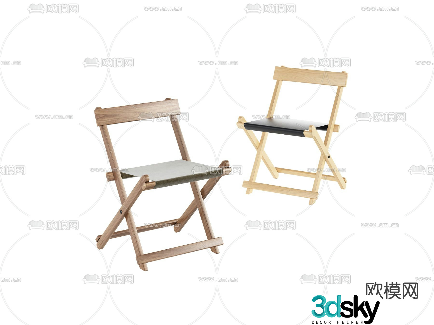 Outdoor chair folding chair balcony chair 3d model