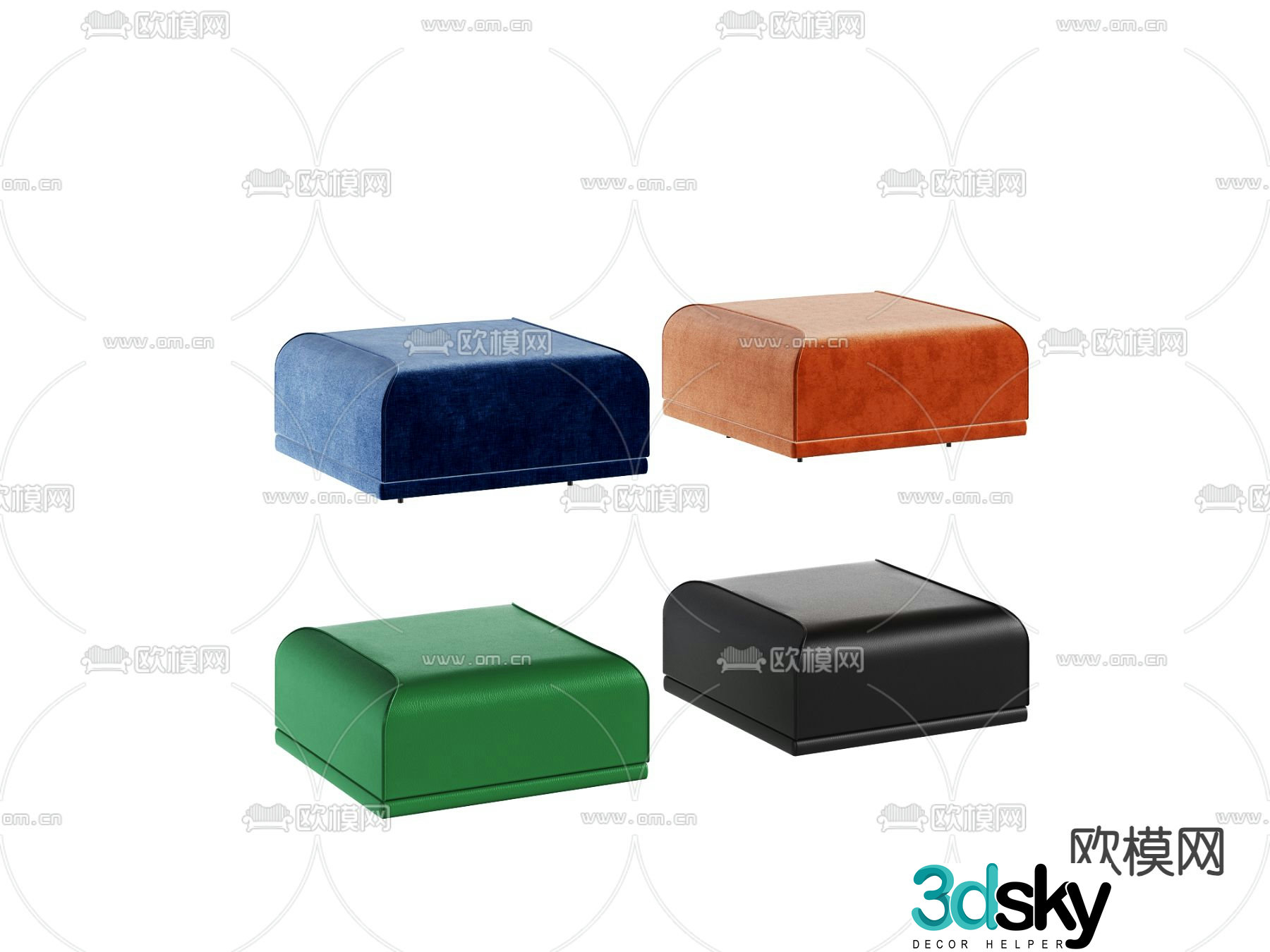 Modern sofa stool single chair stool 3d model