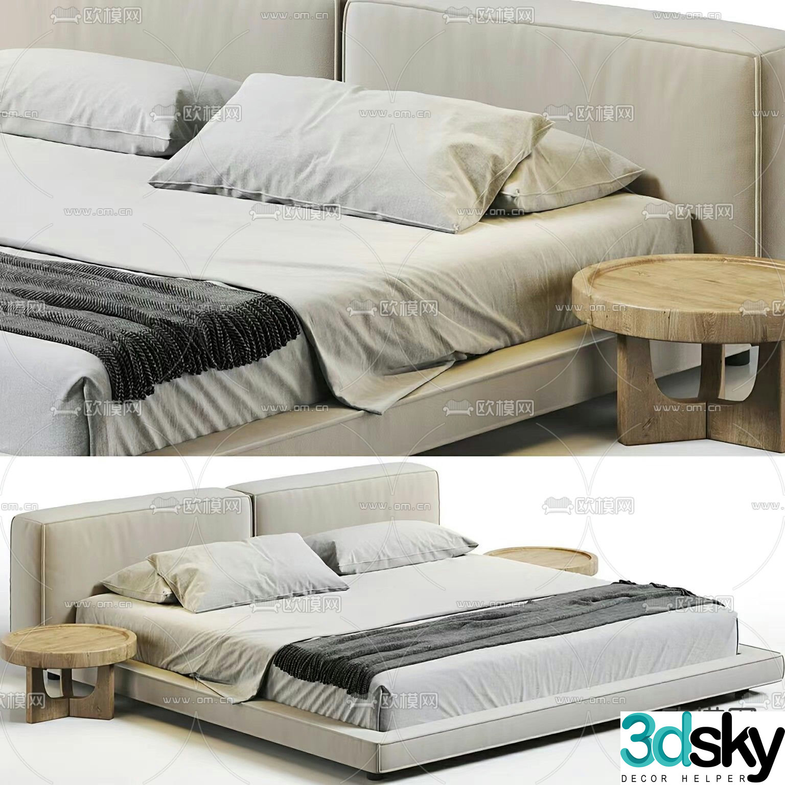 NeoWall double bed 3d model