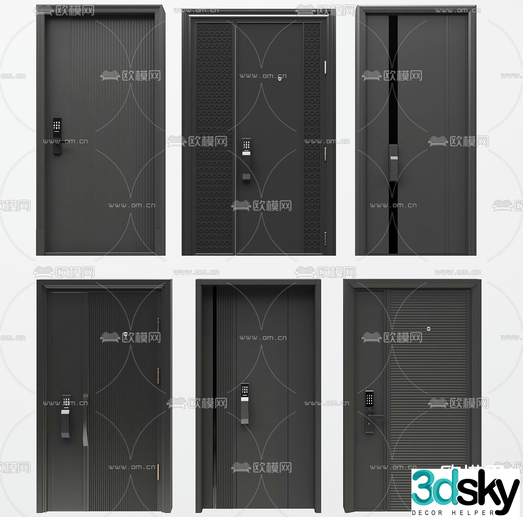 Entry door Security door Password door 3d model