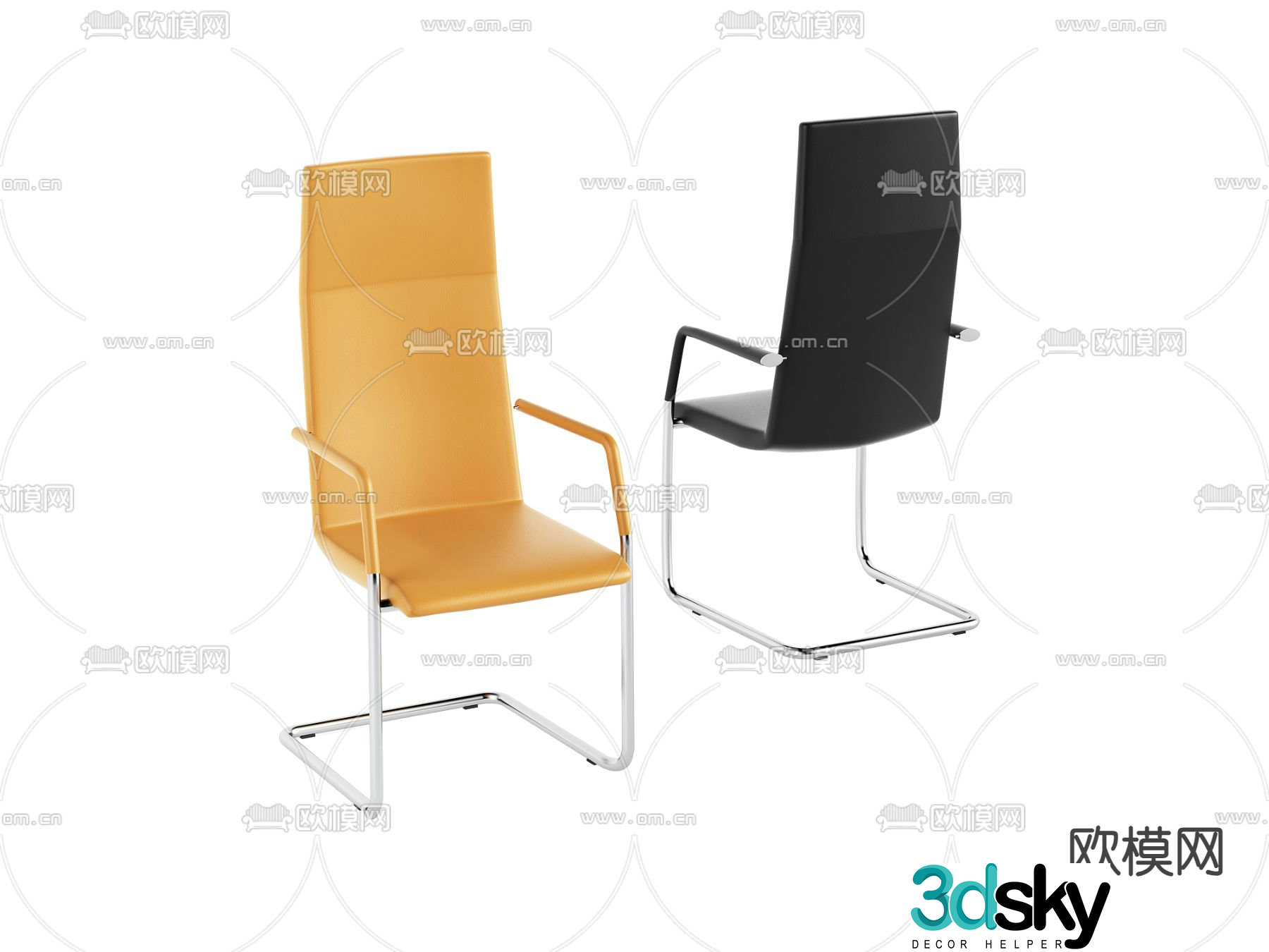 Leather chair casual chair armchair 3d model