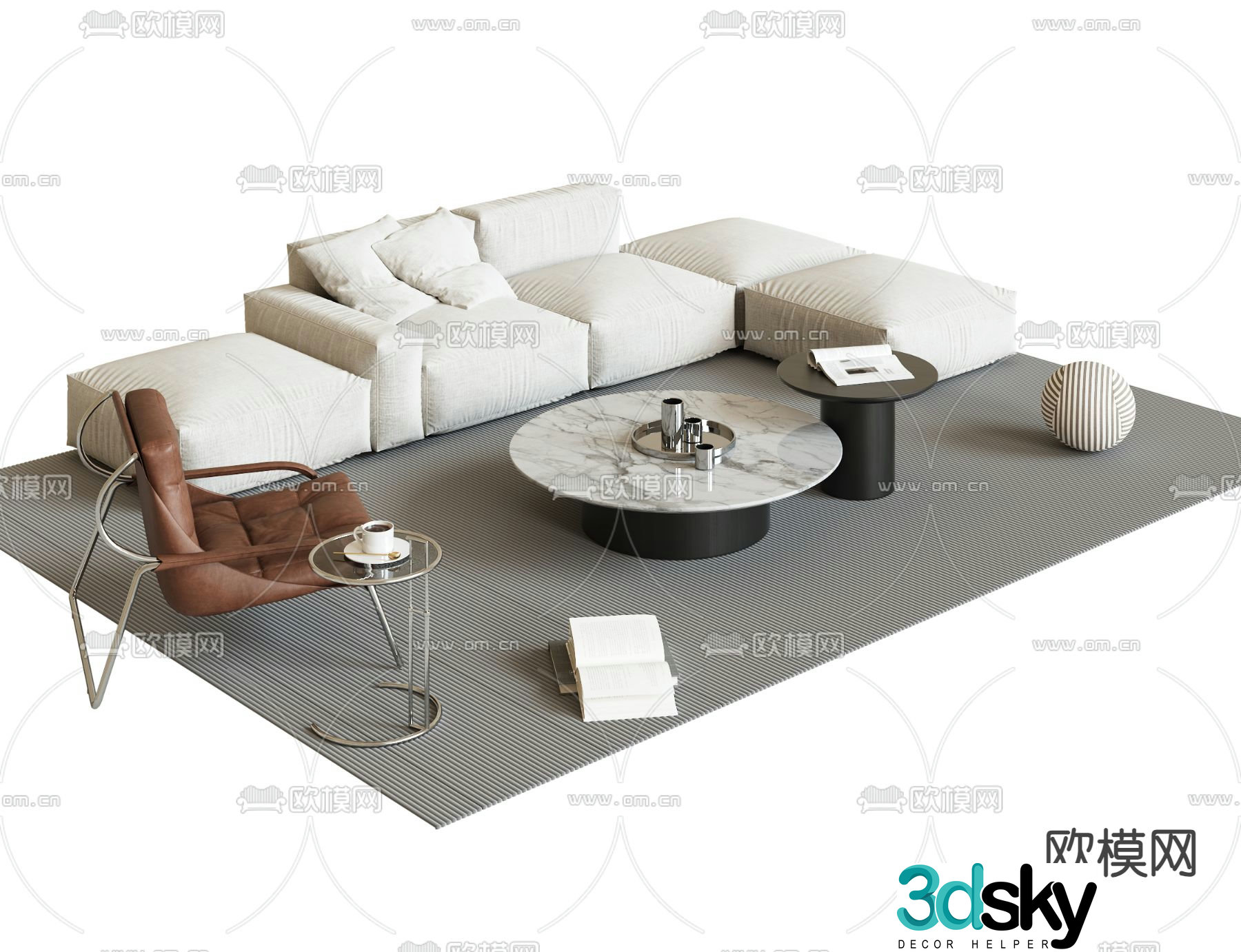 Modern modular sofa modular sofa 3d model