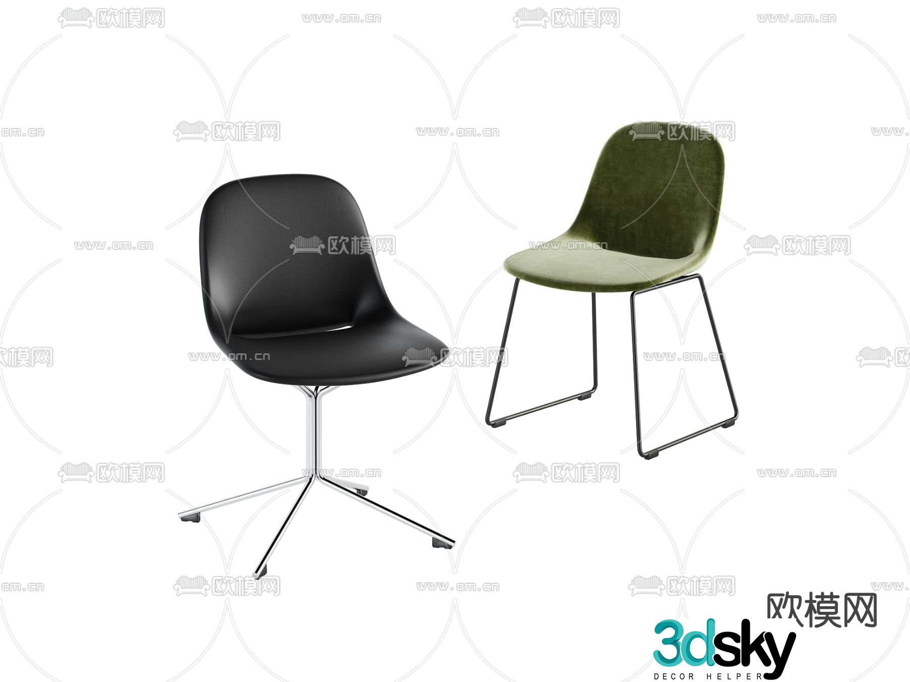 Modern office chair staff chair negotiation chair 3d model