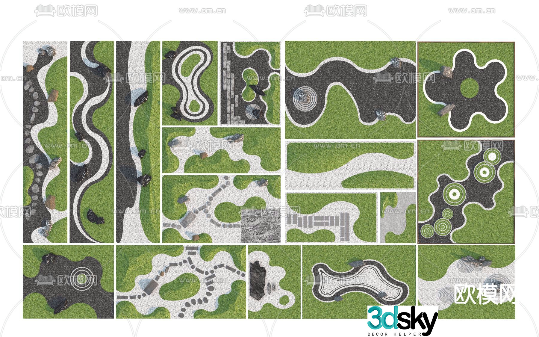 Micro terrain dry landscape zen landscape 3d model
