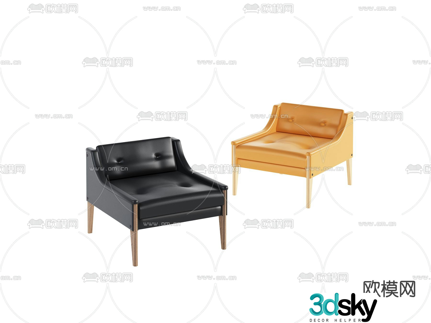 Modern chair leisure chair 3d model