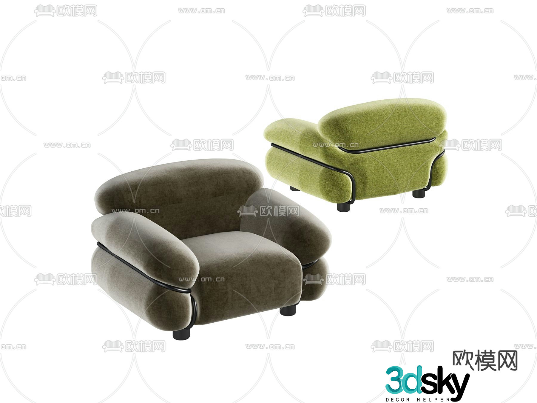 Single sofa leisure sofa 3d model