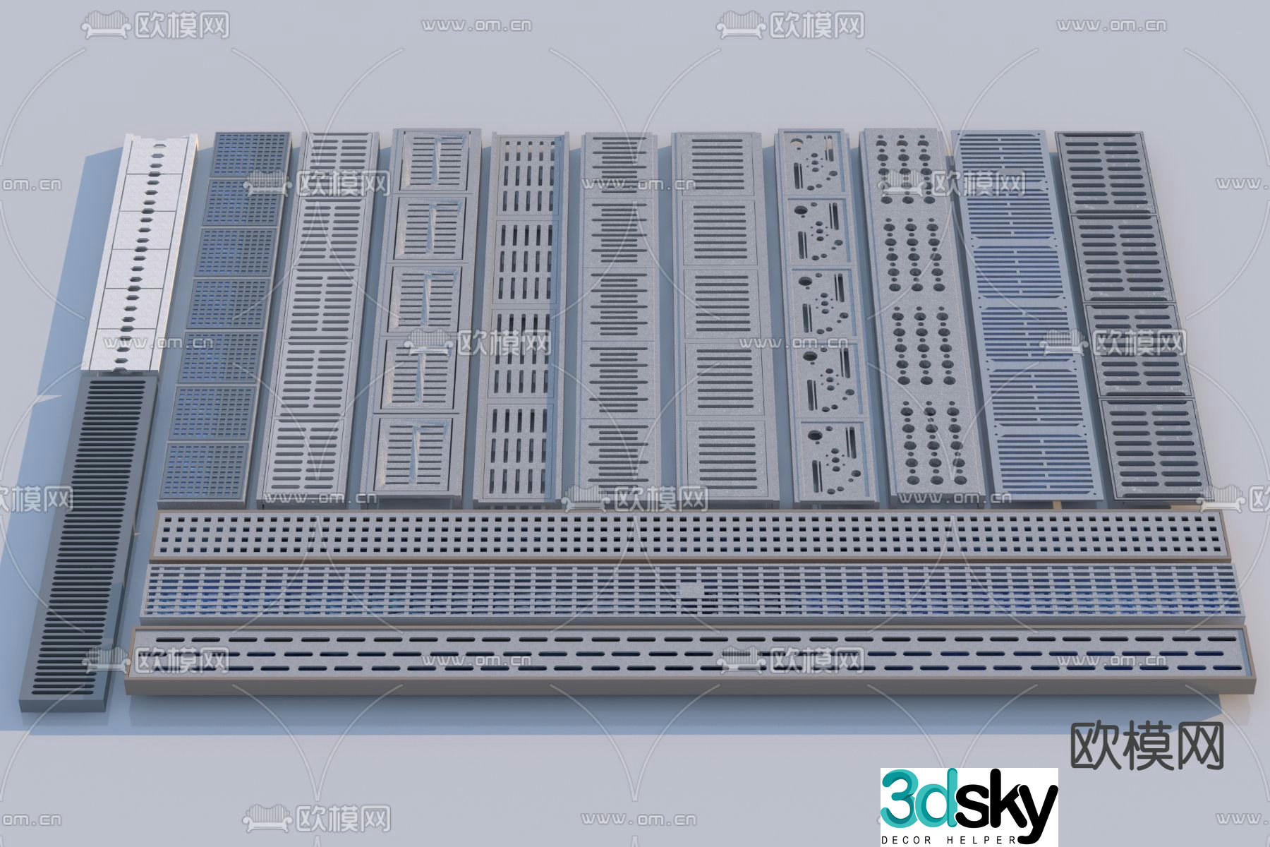 Rainwater grate, municipal drainage manhole cover, drain cover, sewer protection plate 3D model