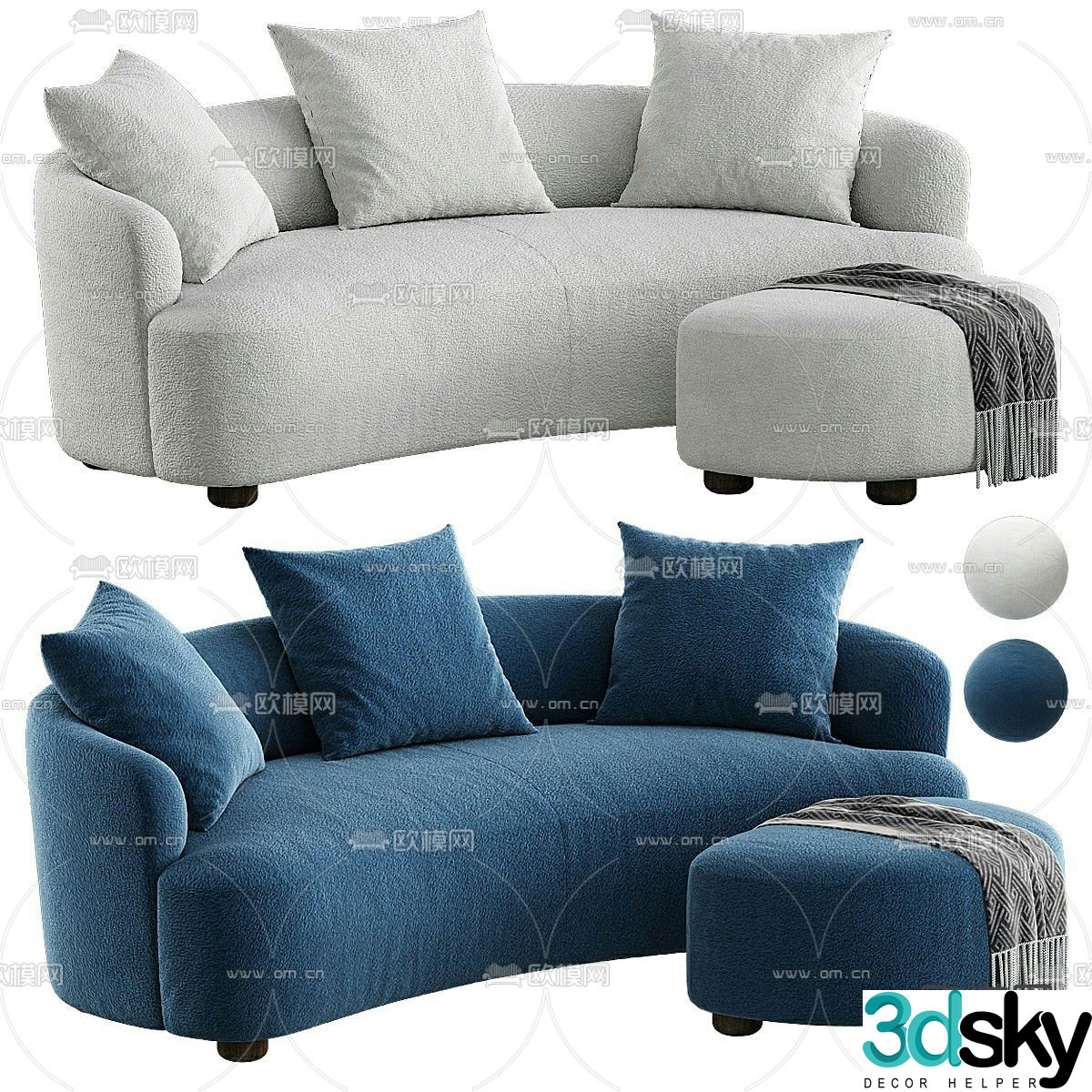 Special shaped sofa curved sofa 3d model