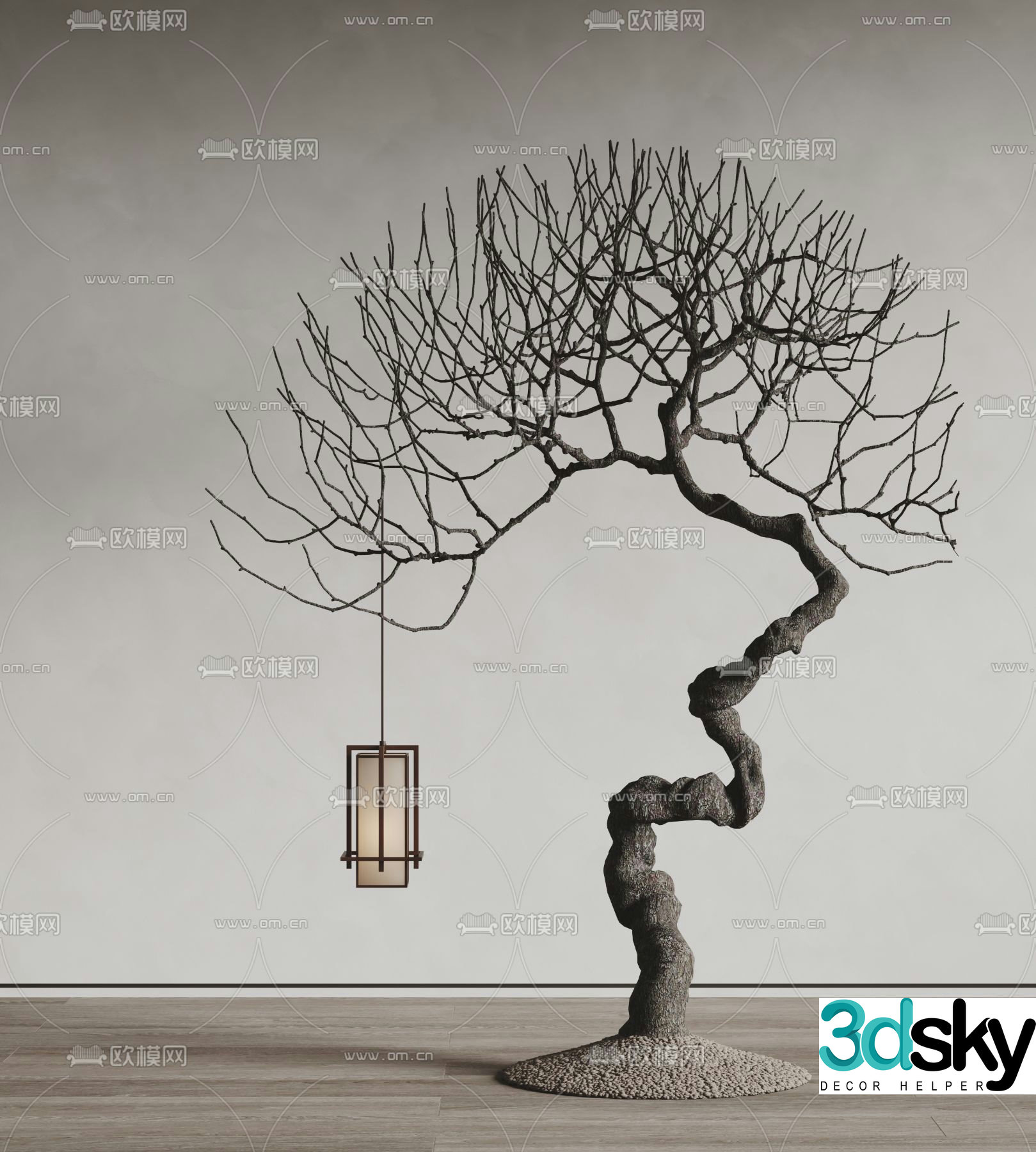 Quadrifoglio dead tree floor lamp branch floor lamp 3d model