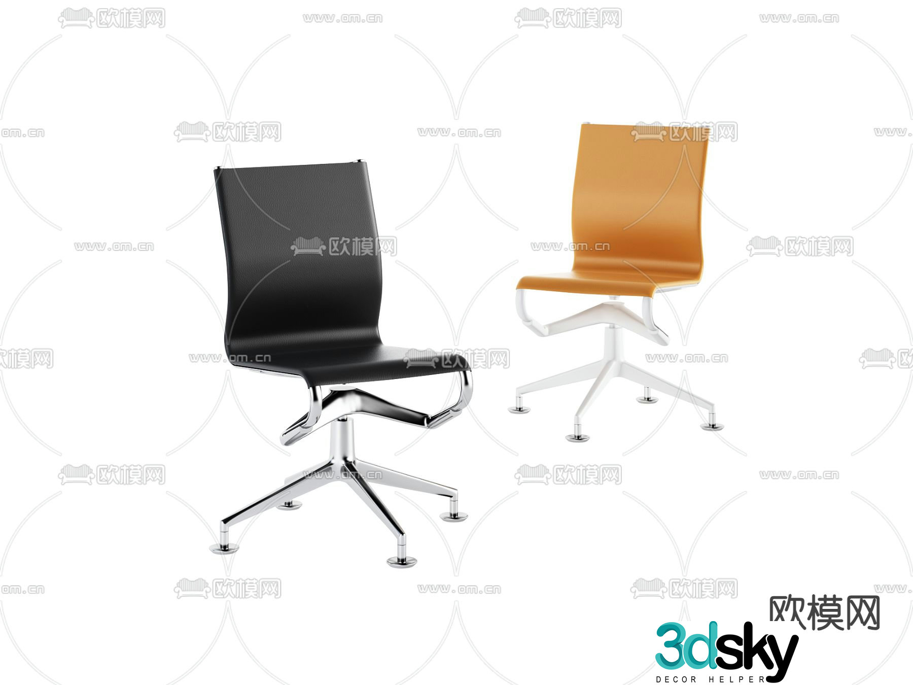 Modern office chair swivel chair shift chair negotiation chair 3D model